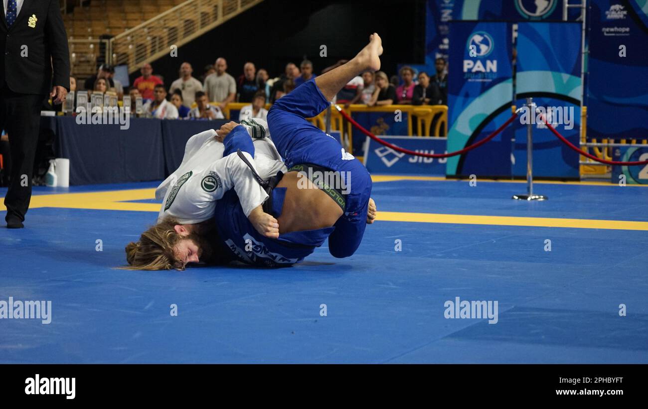 Orlando, FL, USA. 26th Mar, 2023. ORLANDO, FLORIDA - MARCH 26: Zayed  Abdulnaser A A Alkatheeri (Alliance) def. Hiryu Niwa (Art of Jiu Jitsu) via  advantages (3-0) during IBJJF PAN AMS 2023