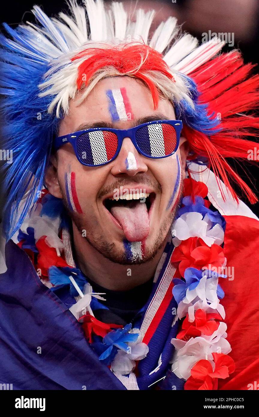 A France fan during the UEFA Euro 2024 Group B qualifying match at the