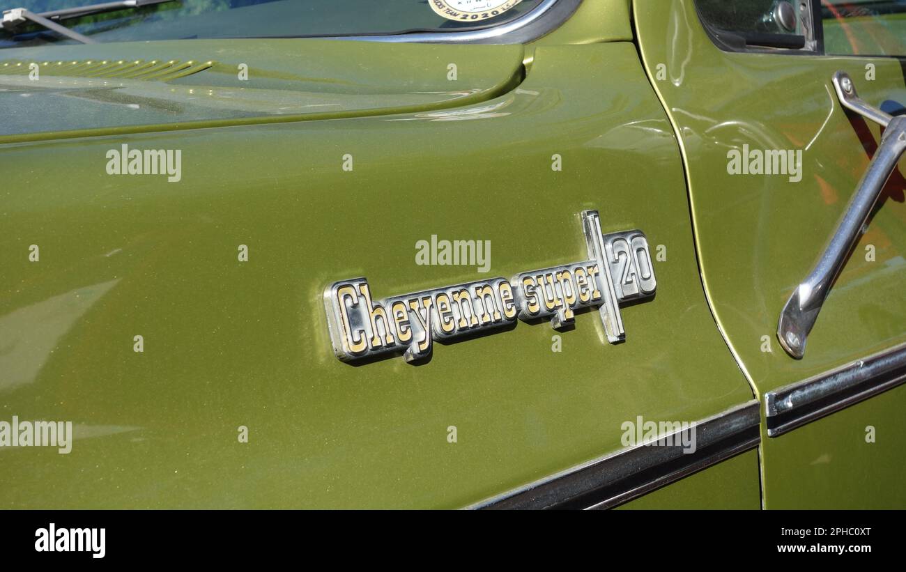 American Trucks of the 1980's. EXhibition of GMC and Chevrolet trucks in Middle East Stock Photo