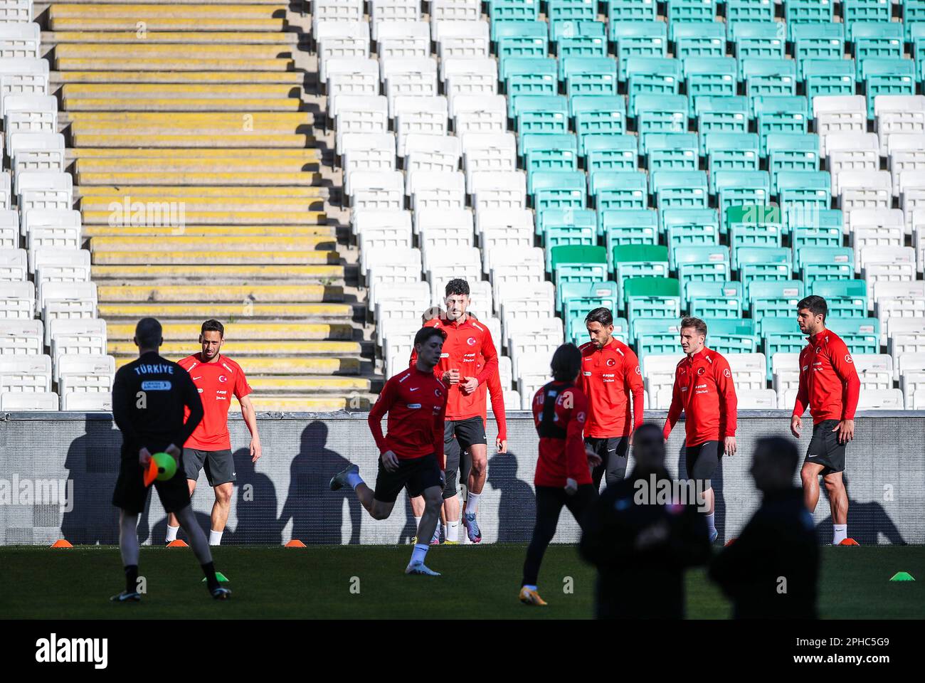 Bursa, Turkey. 27th Mar, 2023. Football players during training session