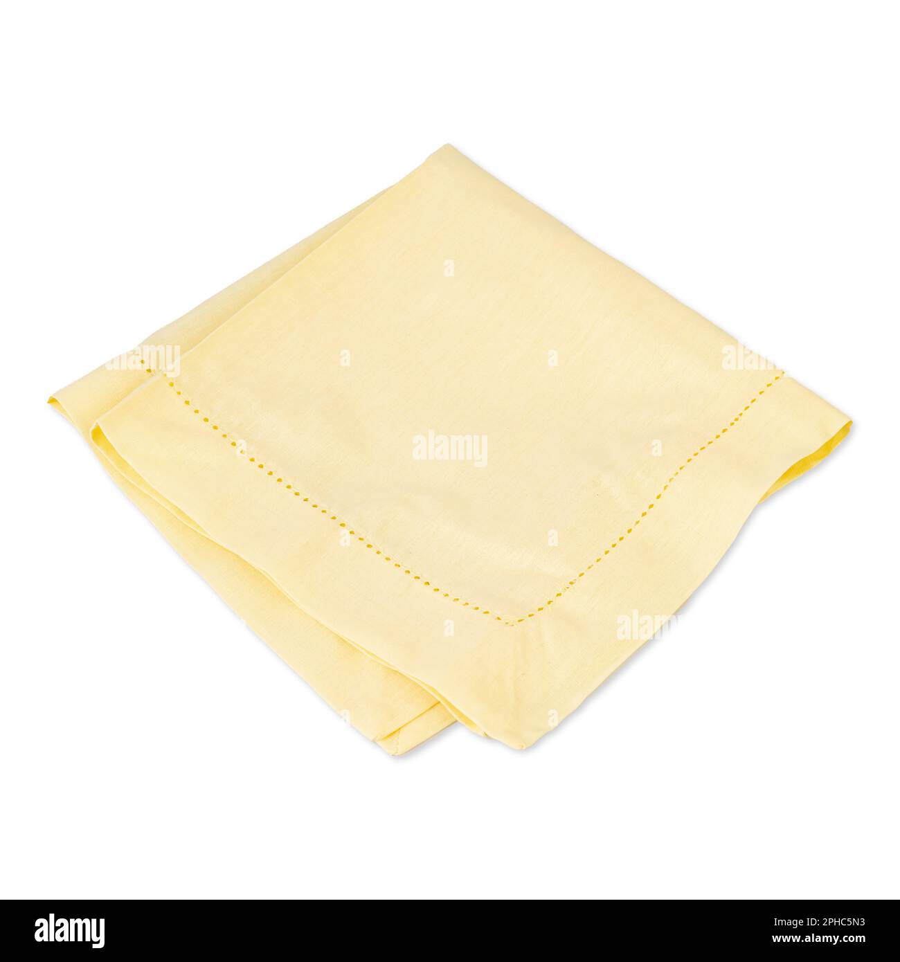 Folded salmon color tissue napkin isolated over white background Stock