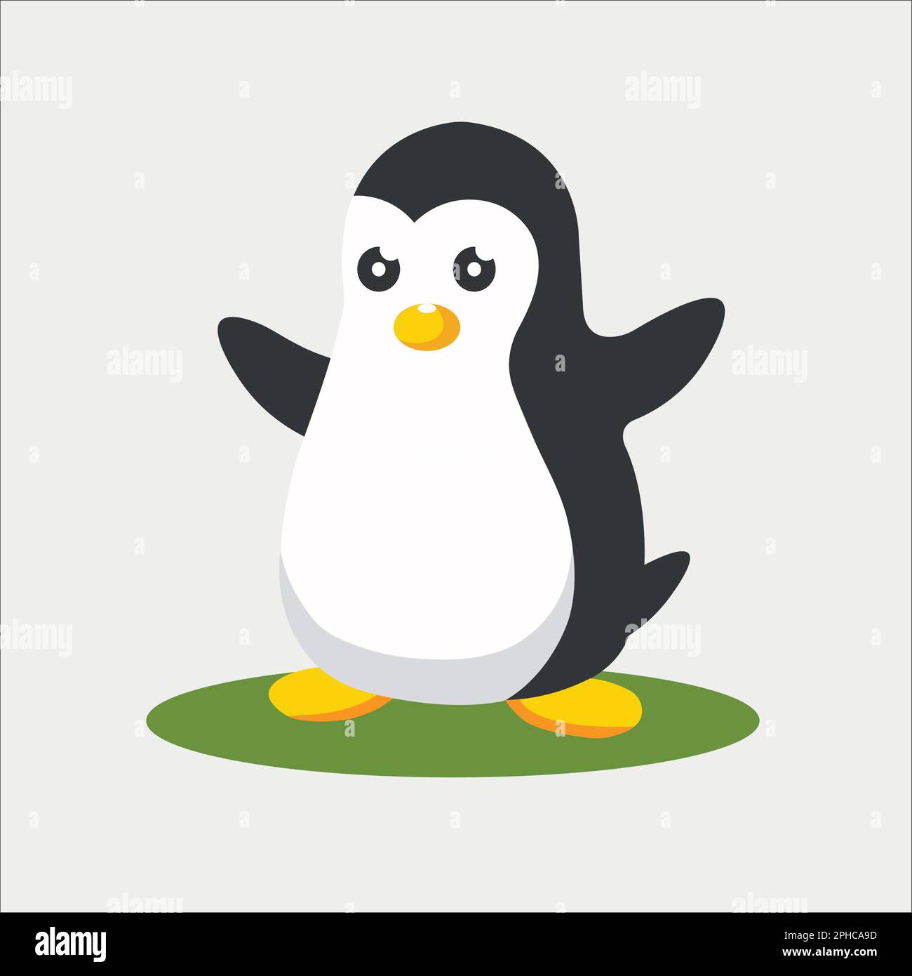 Cute cartoon penguin vector illustration isolated on white background Stock Vector