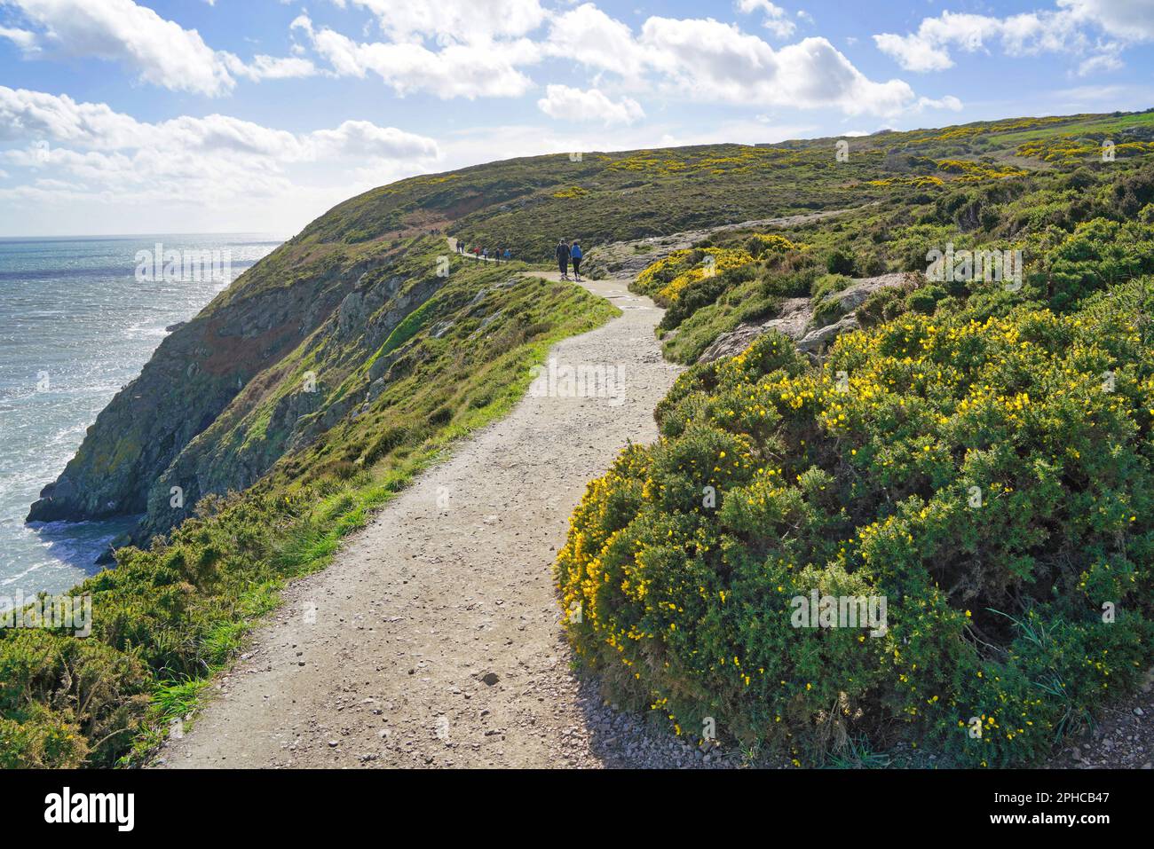 Howth Head cliff walk in the suburbs of Dublin gives beautiful views of ...