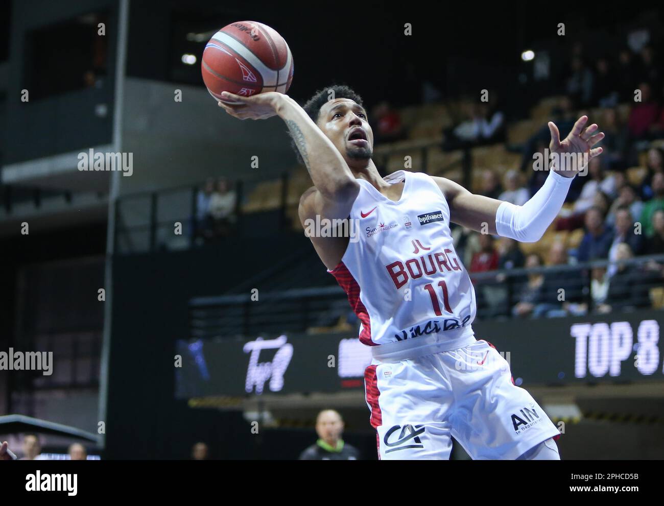 Jordan FLOYD of JL BOURG-EN-BRESSE during the French cup, Top 8,  quarter-finals Basketball match between JL Bourg-en-Bresse and SIG  Strasbourg on March 18, 2023 at Arena Loire in Trelaze, France - Photo