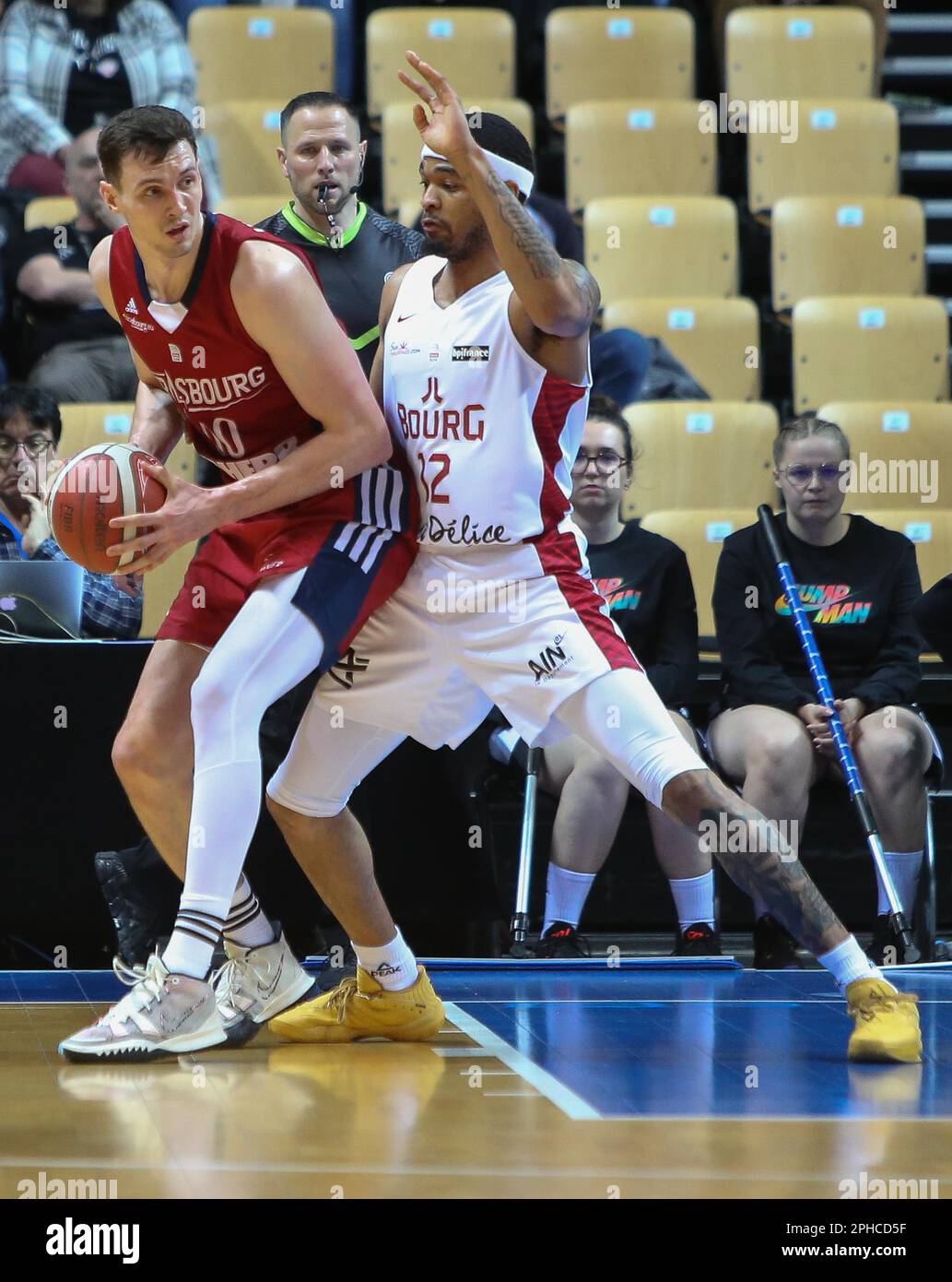 James PALMER JR of JL BOURG-EN-BRESSE and Rodions KURUCS of SIG Strasbourg  during the French cup, Top 8, quarter-finals Basketball match between JL  Bourg-en-Bresse and SIG Strasbourg on March 18, 2023 at