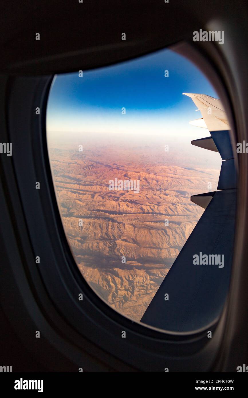 Iran landscape from airplane window Stock Photo