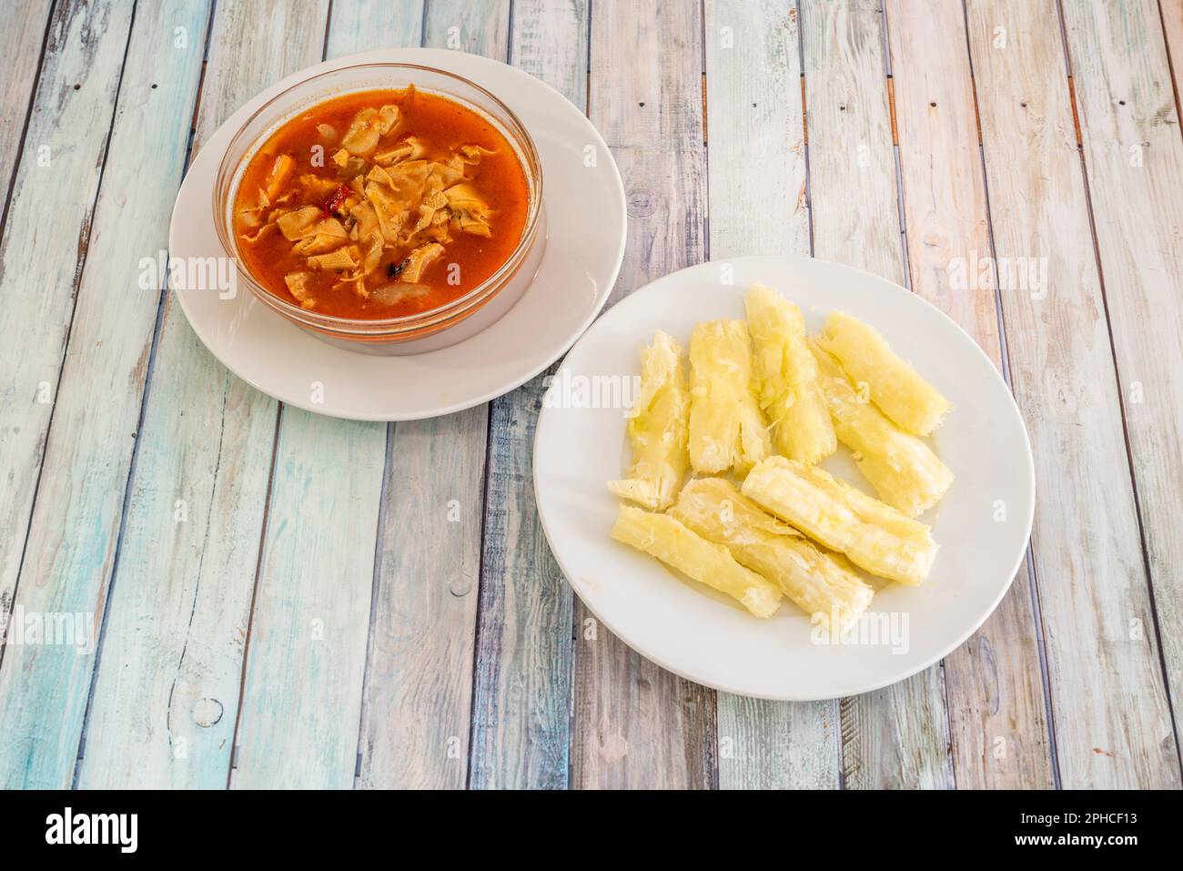 Mondongo Antioqueño is tripe soup as it is prepared in the Paisa Region. It is a very well seasoned dish with a characteristic flavor. It is prepared Stock Photo