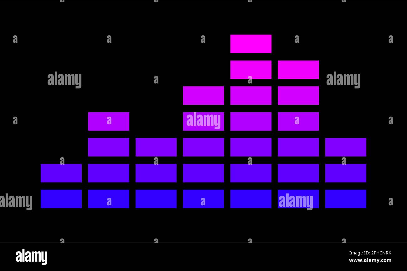 Music equalizer. Digital equalizer. Colorful equalizer between shades