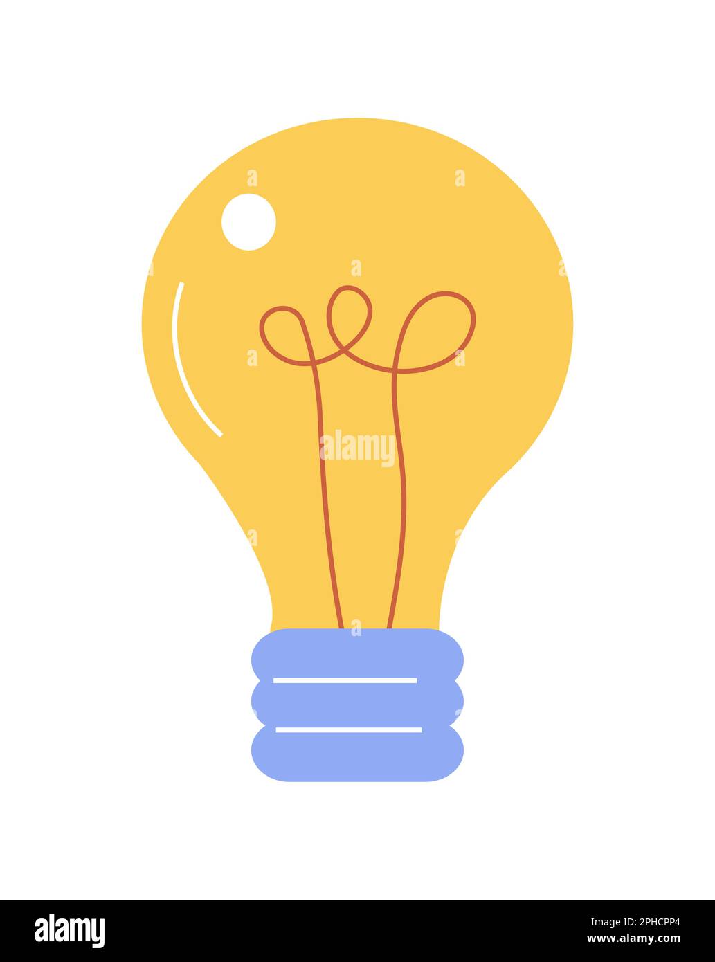 Light bulb vector icon in dodle style. Brainstorming sign. Lightbulb in flat style. Hand drawn electrical lamp Stock Vector