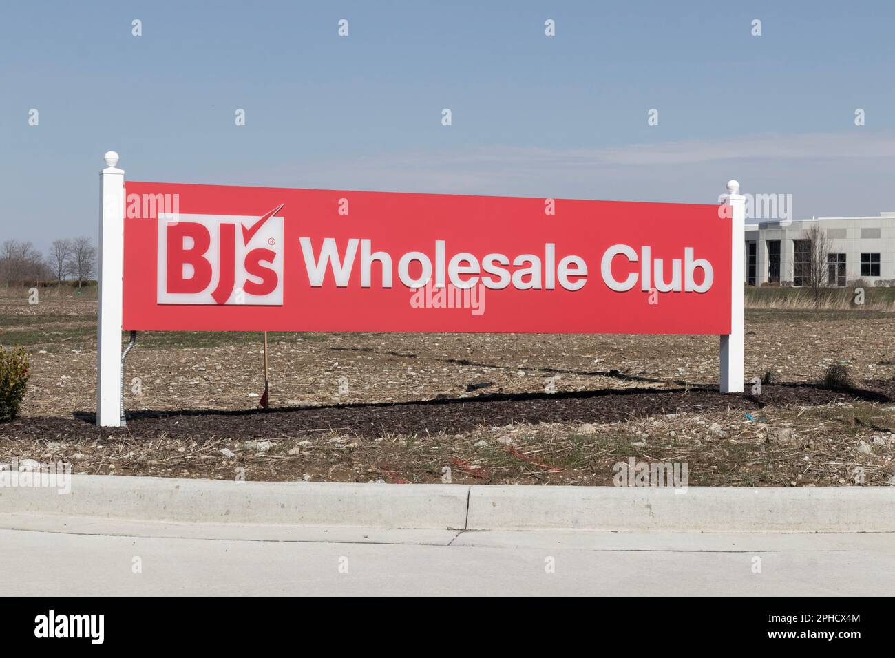 Noblesville - Circa March 2023: BJ's Wholesale Club store. BJ's Wholesale Club offers reduced prices to its members. Stock Photo