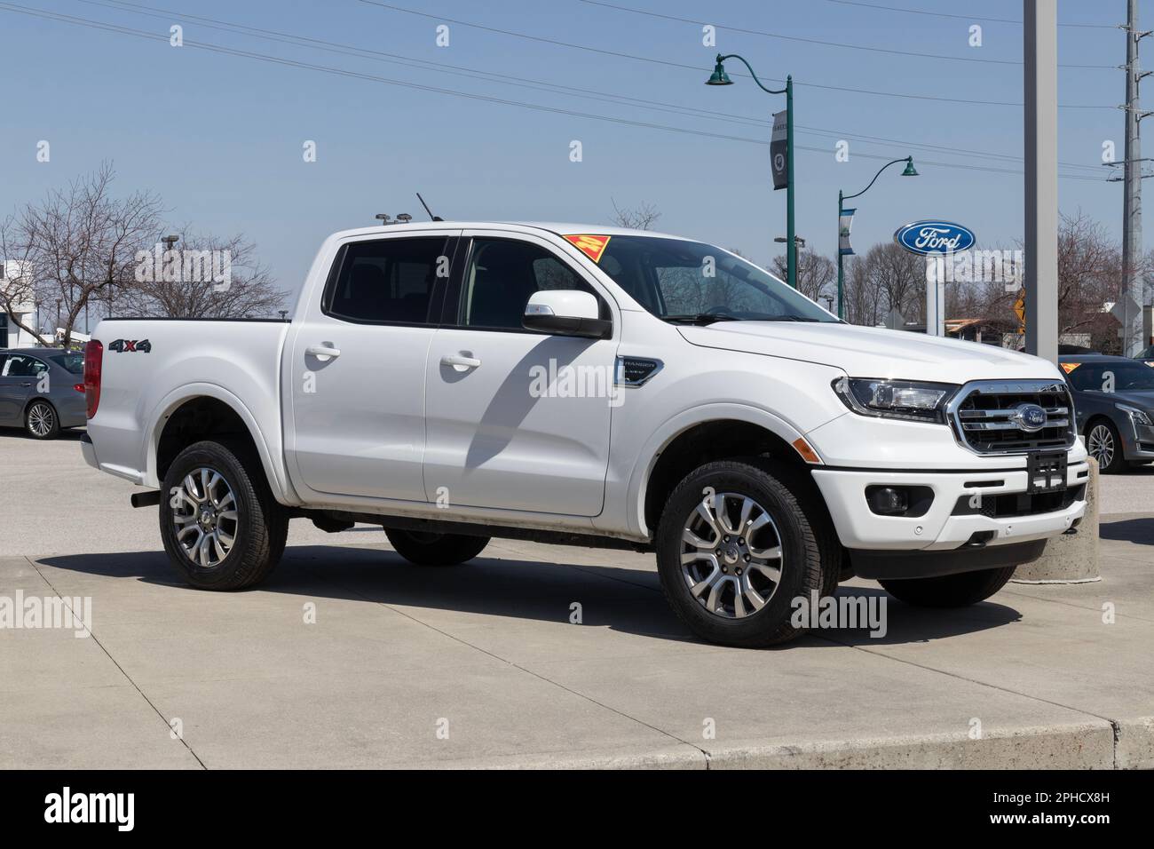 Fishers Circa March 2023 Used Ford Ranger display. With supply