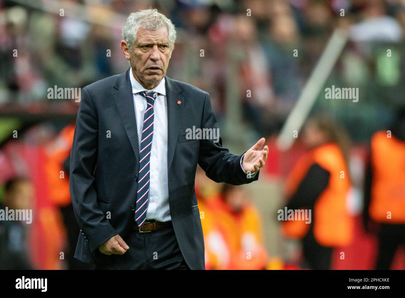 Warsaw, Poland. 27th Mar, 2023. The Polish Coach Fernando Santos during