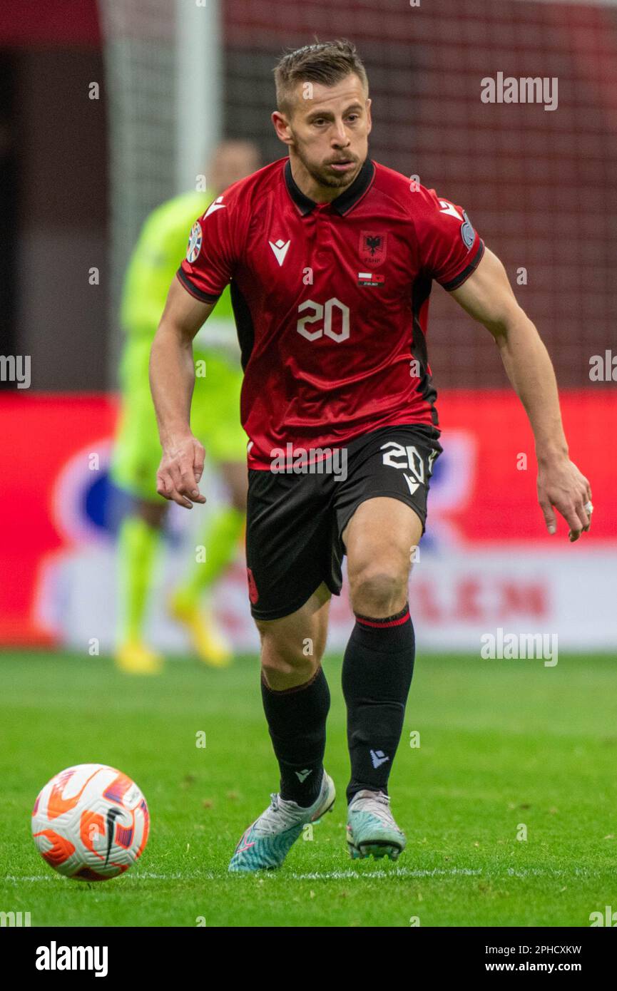 Marsel Ismajgjeci of Kf Tirana during the first round of UEFA Champions  League 2022-2023, football match between Kf Tirana and F91 Dudelange at Air  Al Stock Photo - Alamy