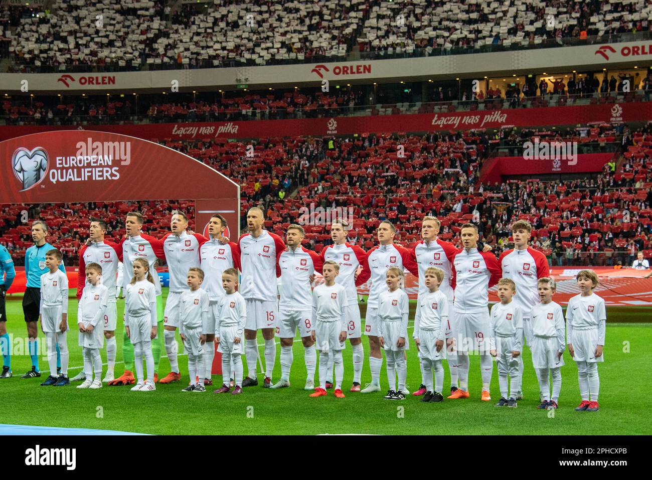 Warsaw Poland 27th Mar 2023 The Polish National Football Team During The Uefa European Championship 2024 Qualifying Round Group E Match Between Poland And Albania At Pge National Stadium In Warsaw Poland On March 27 2023 Photo By Andrew Surma Credit Sipa Usalamy Live News 2PHCXPB 