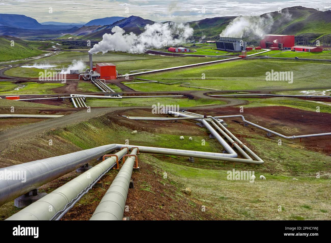 Krafla Geothermal Power Plant, Iceland Stock Photo