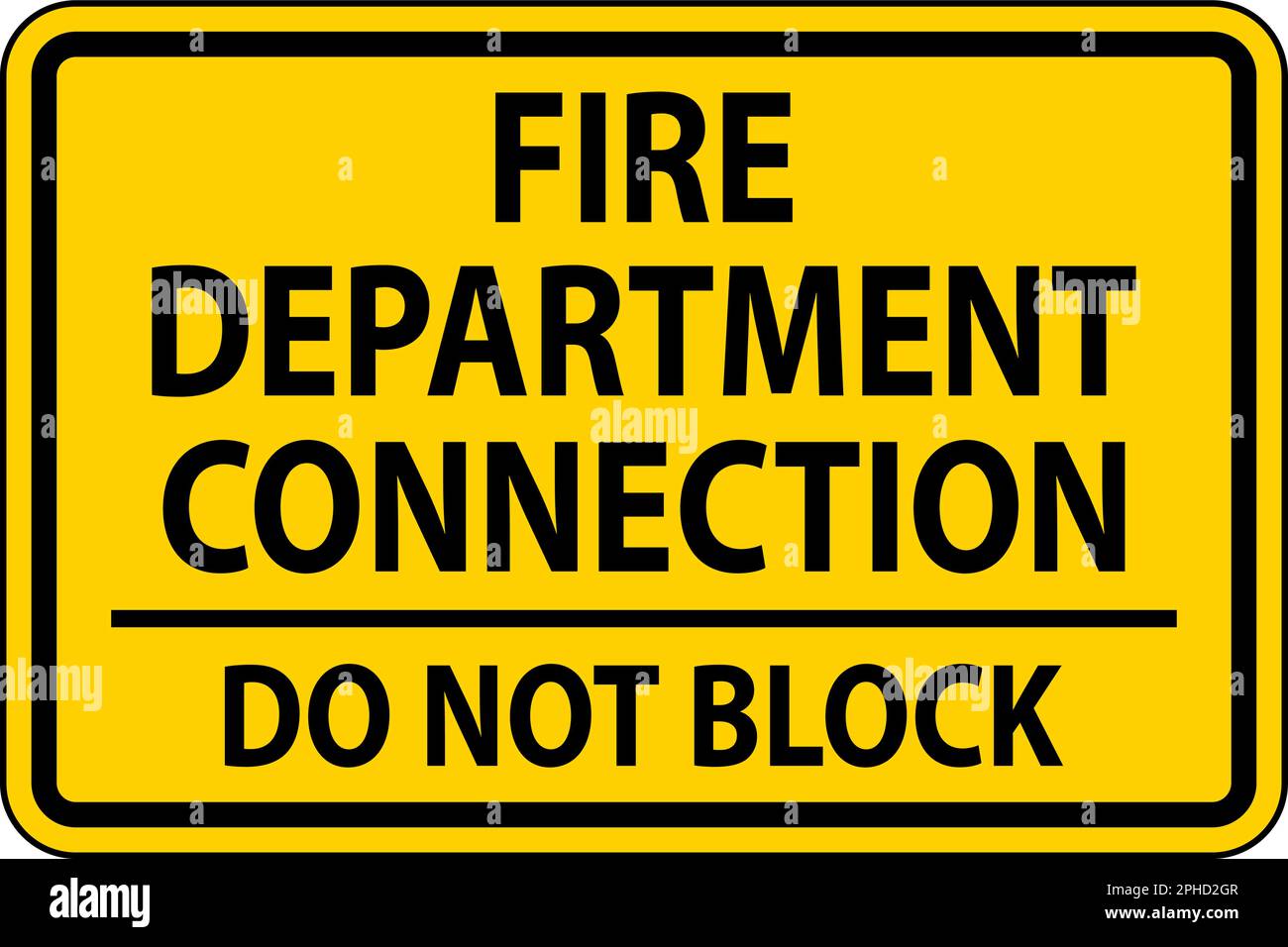 Fire Department Connection Sign On White Background Stock Vector