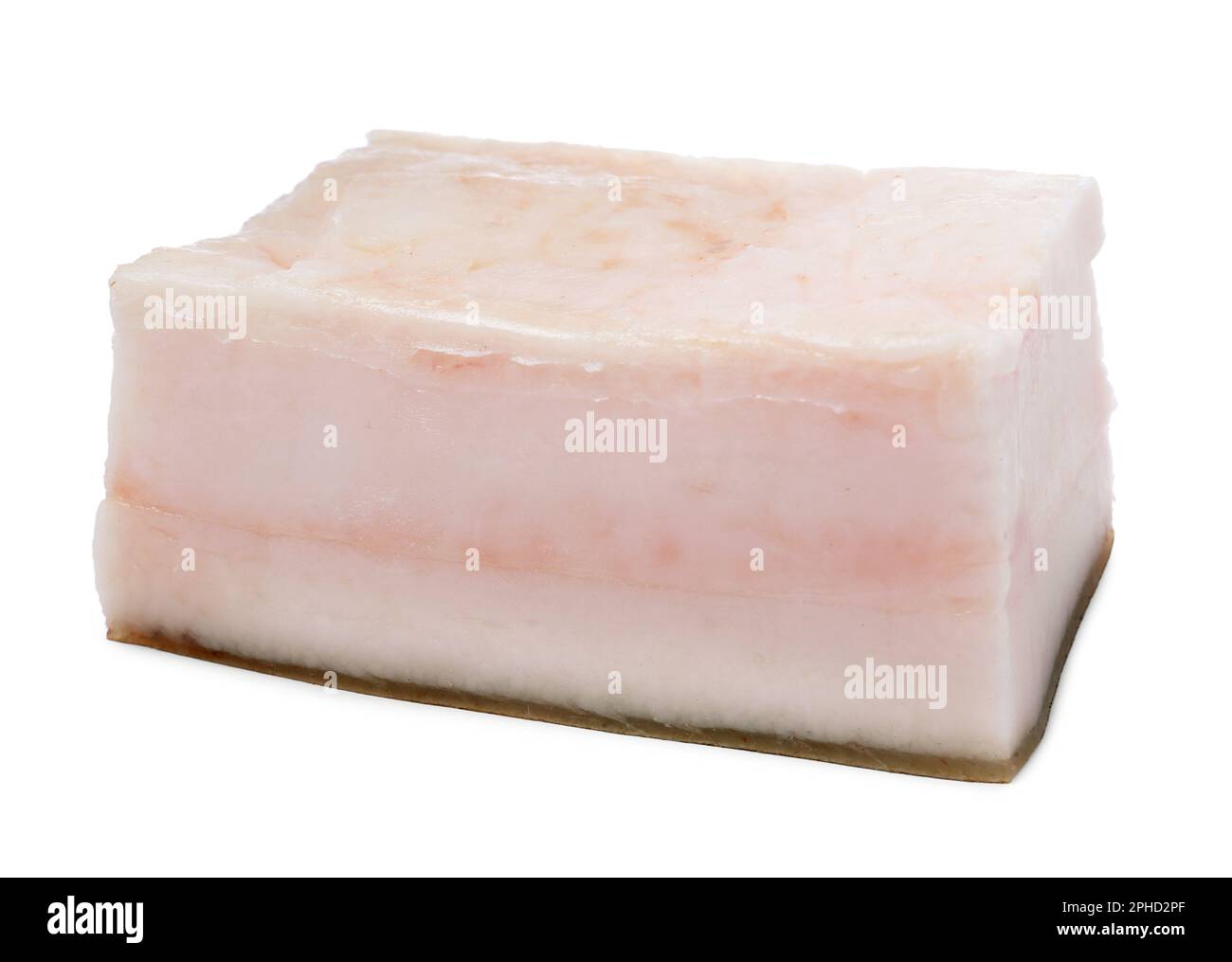 Piece of pork fatback isolated on white Stock Photo