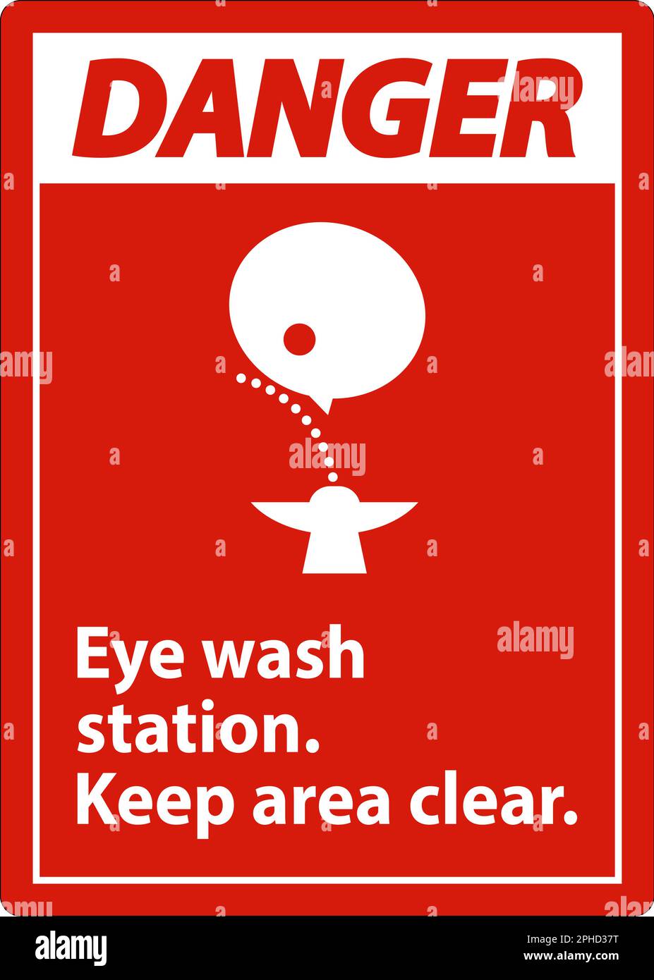 Danger Eye Wash Station Keep Area Clear Sign Stock Vector Image & Art