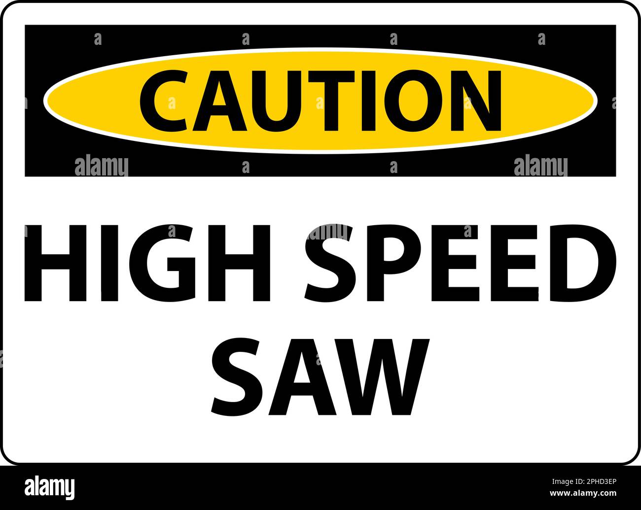 Caution Sign High Speed Saw On White Background Stock Vector