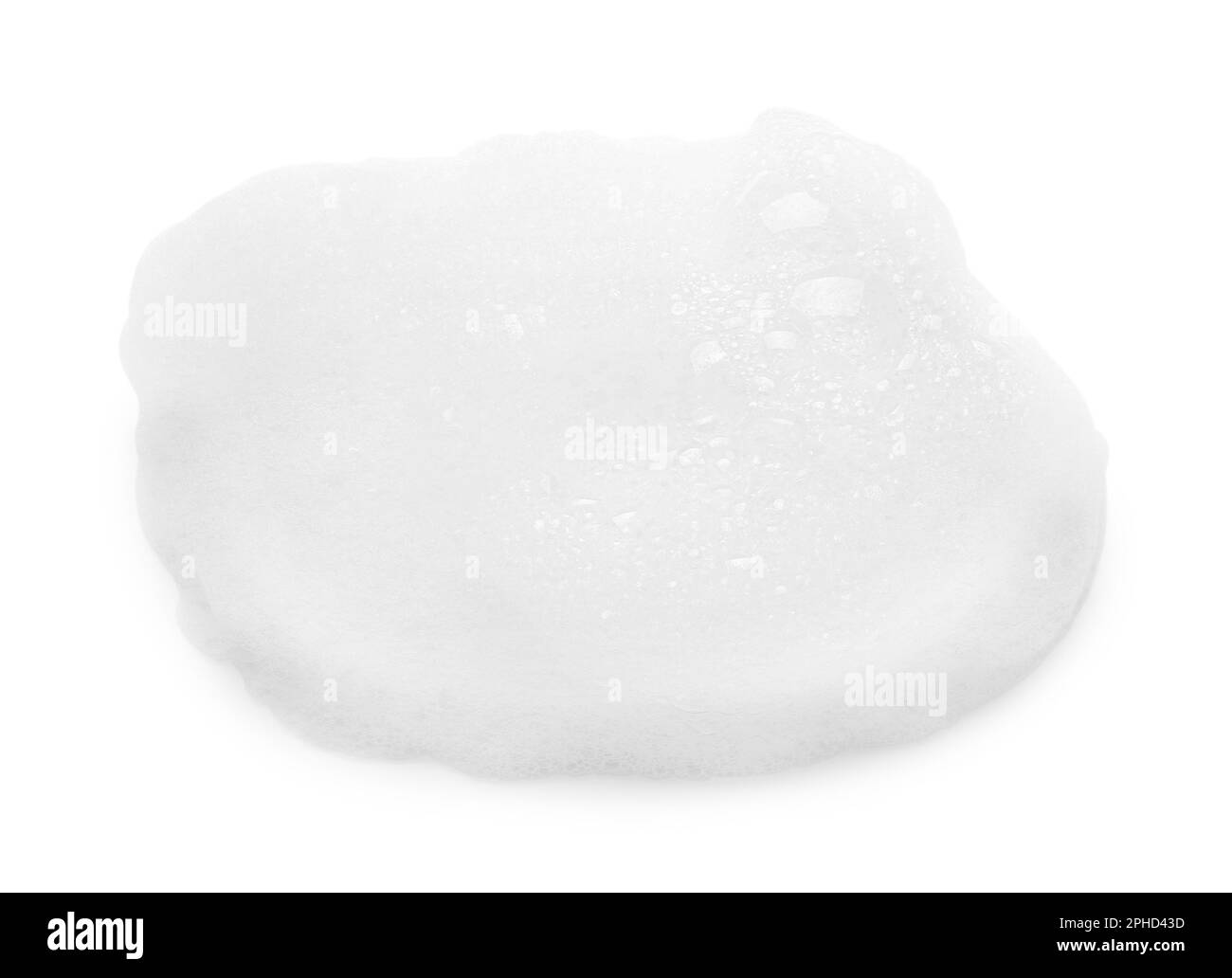 Drop of bath foam isolated on white, top view Stock Photo Alamy