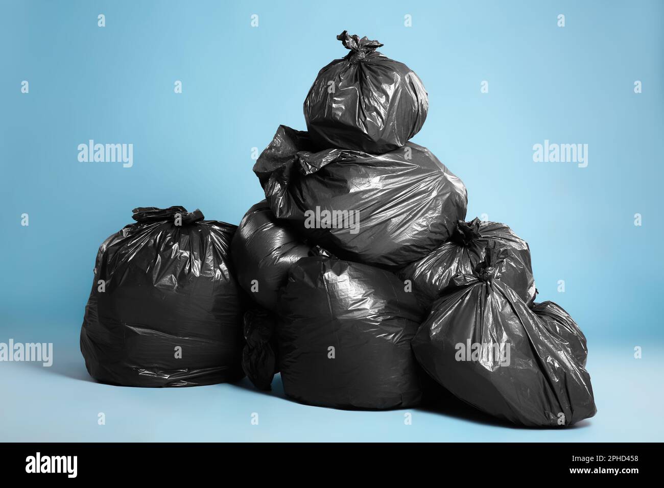 Trash bag ,black plastic garbage bags Stock Photo