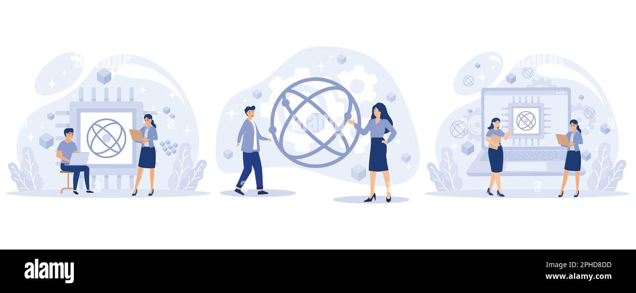 Quantum computing concept. Optical technology, photonics research. Tiny