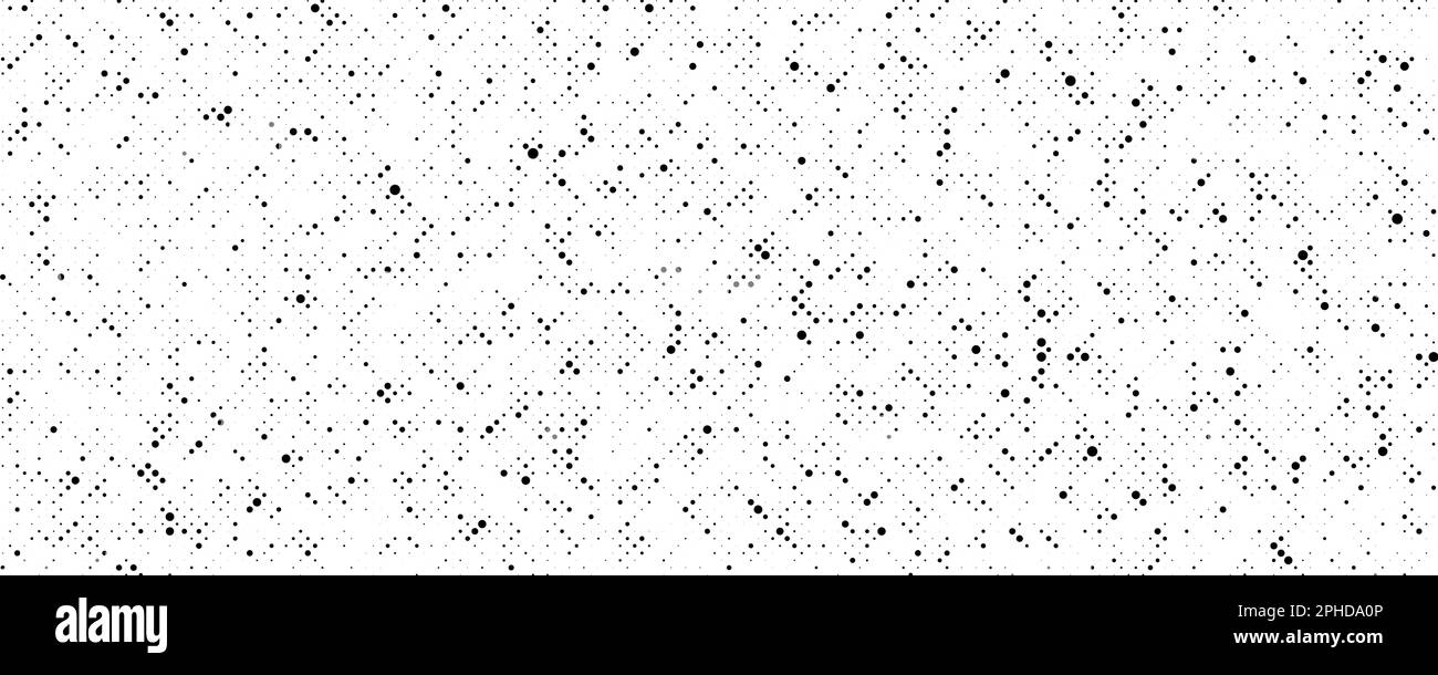 Grunge halftone texture. Comic spots and drops. Dirty white and black pixelated canvas surface. Dotted wallpaper. Vector background Stock Vector