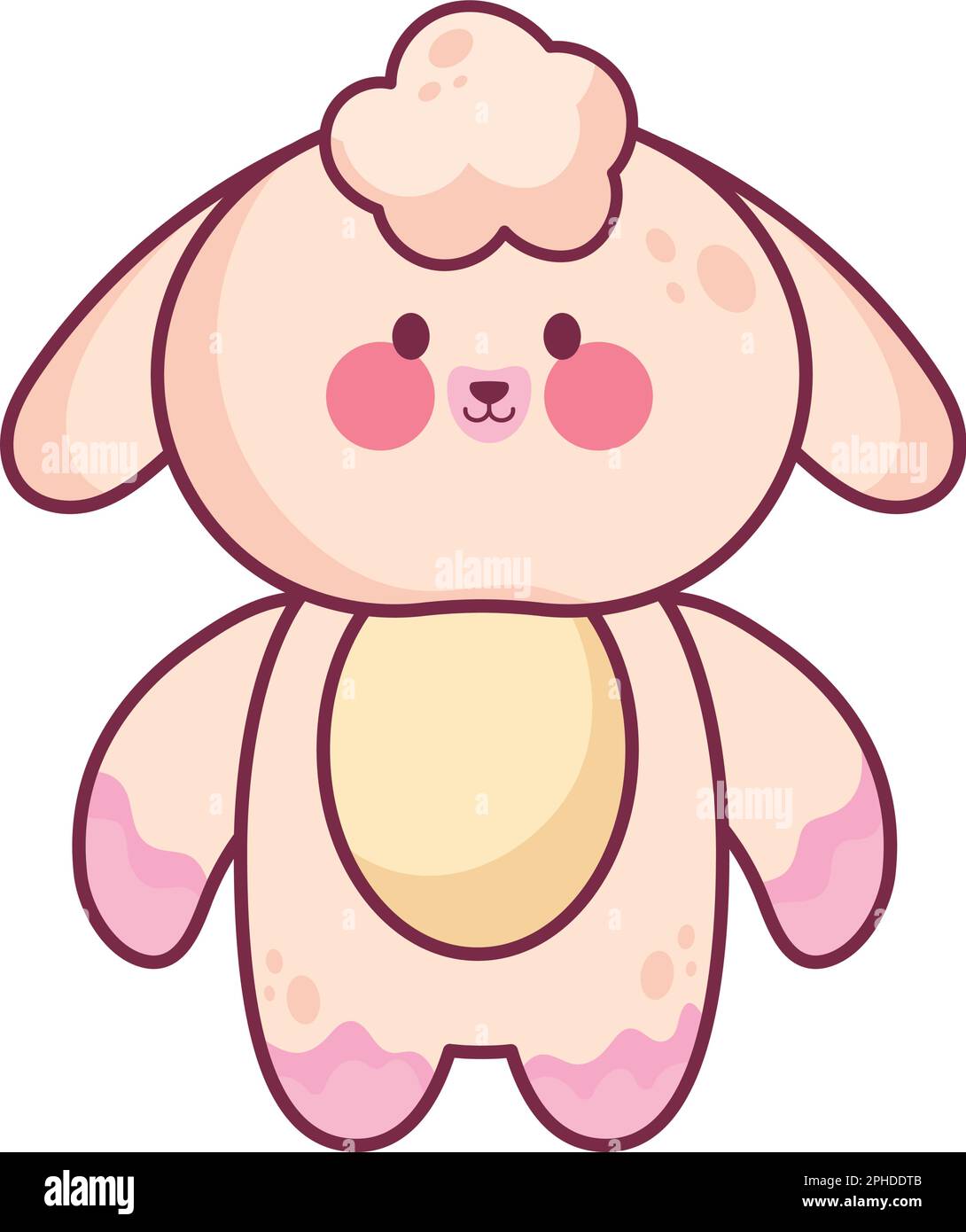Fluffy kawaii sheep Stock Vector Image & Art - Alamy
