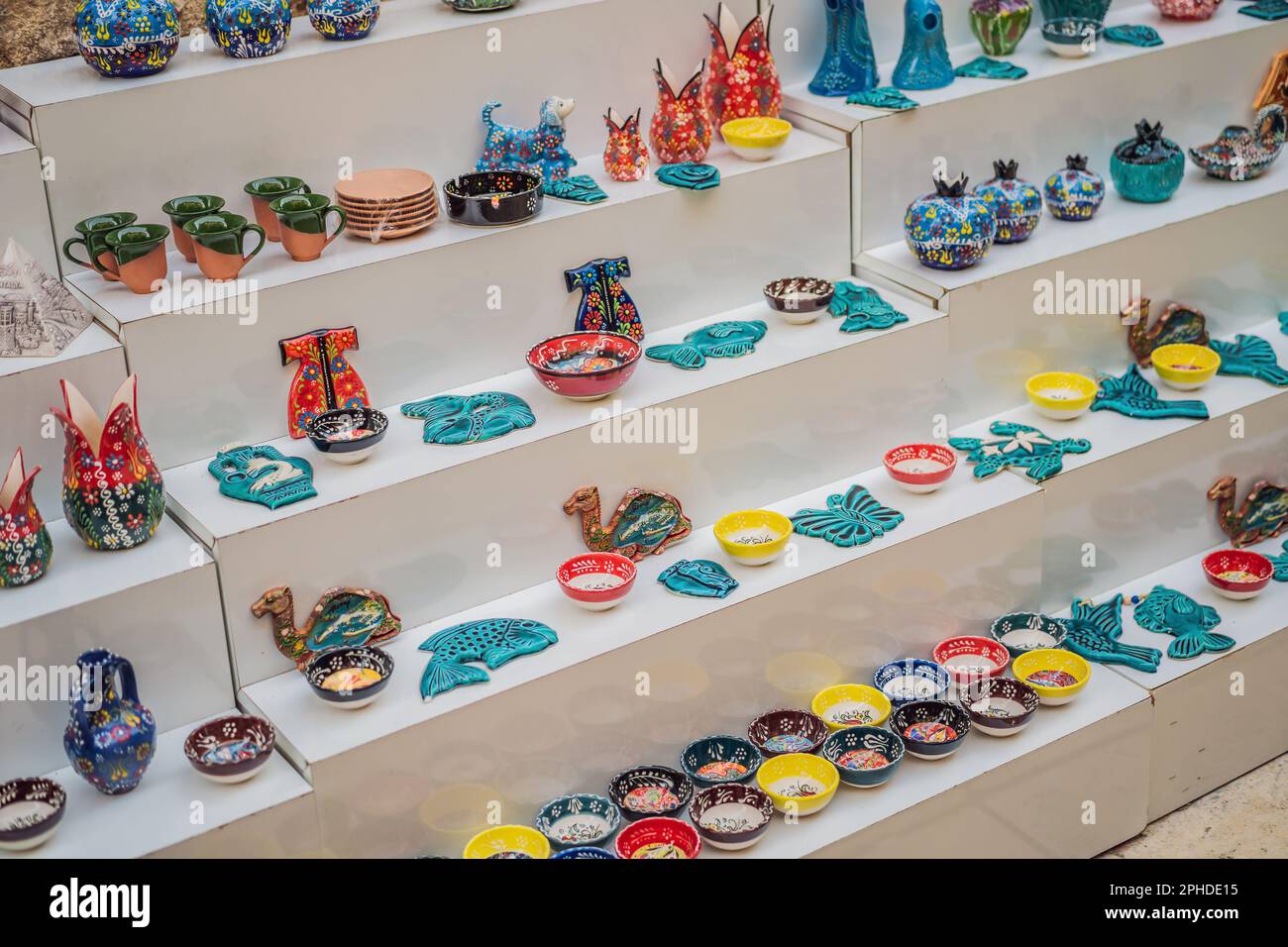 Collection of turkish ceramics on sale at the Grand Bazaar in Istanbul ...