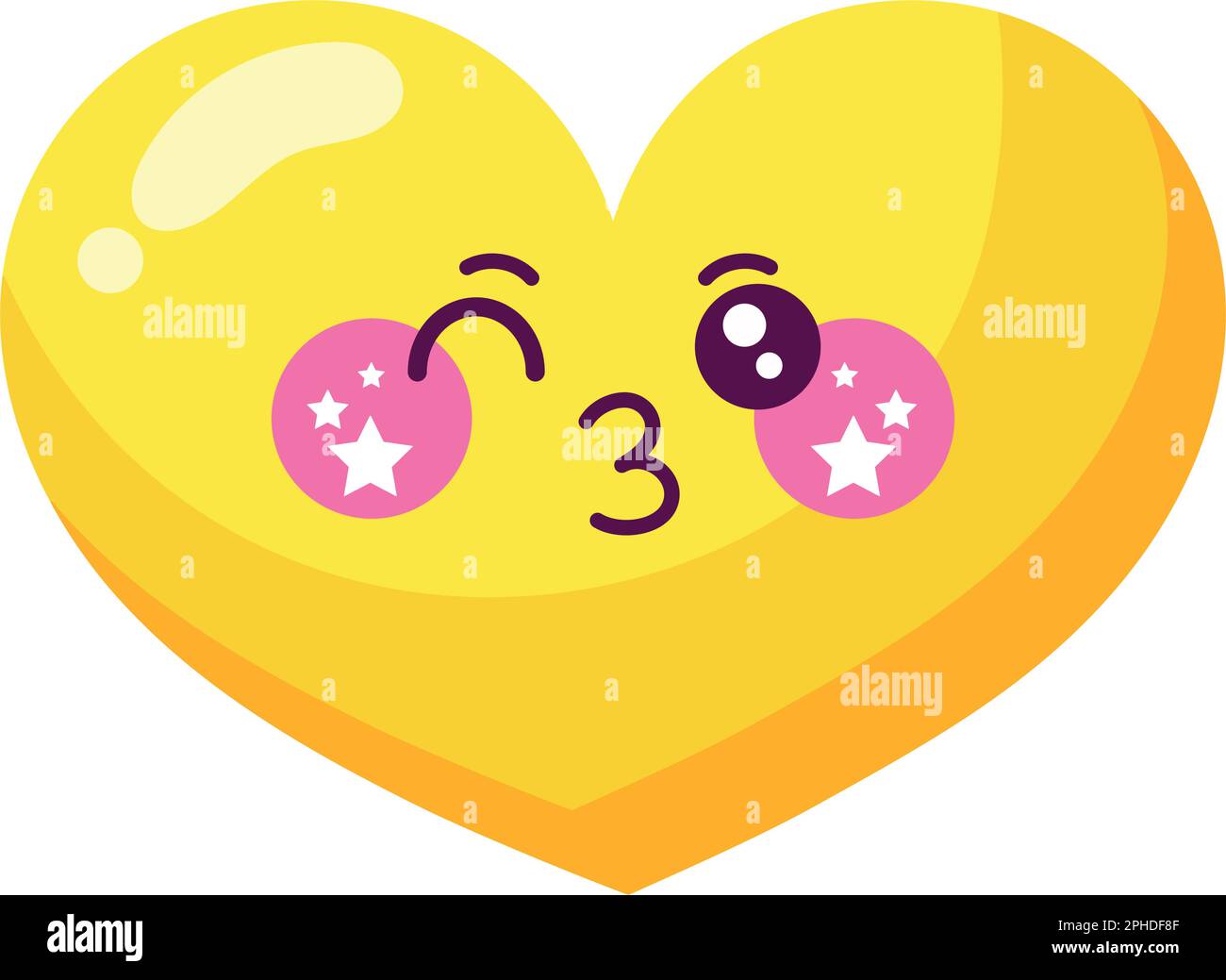 Cheerful cute love emoji Stock Vector Image & Art - Alamy