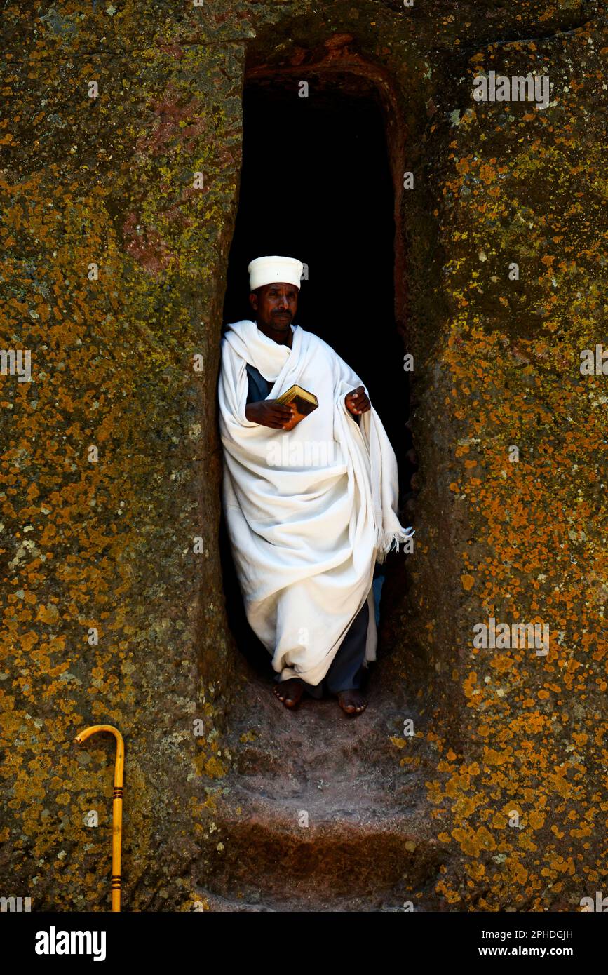 Ethiopian pilgrims visiting the Church of Saint in Lalibela