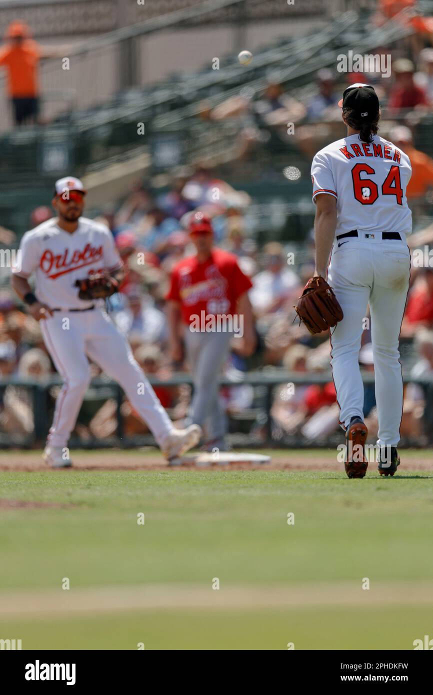 March 27, 2023; Sarasota FL USA; Baltimore Orioles center fielder Cedric  Mullins (31) heads to the dugout during an MLB spring training game against  t Stock Photo - Alamy