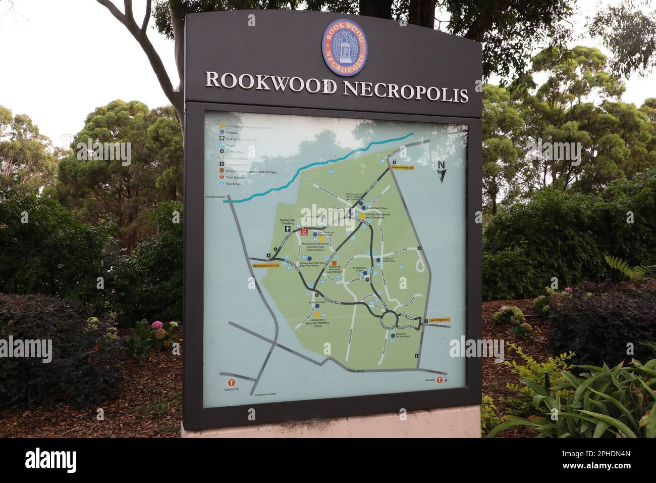 Rookwood Cemetery map Stock Photo Alamy