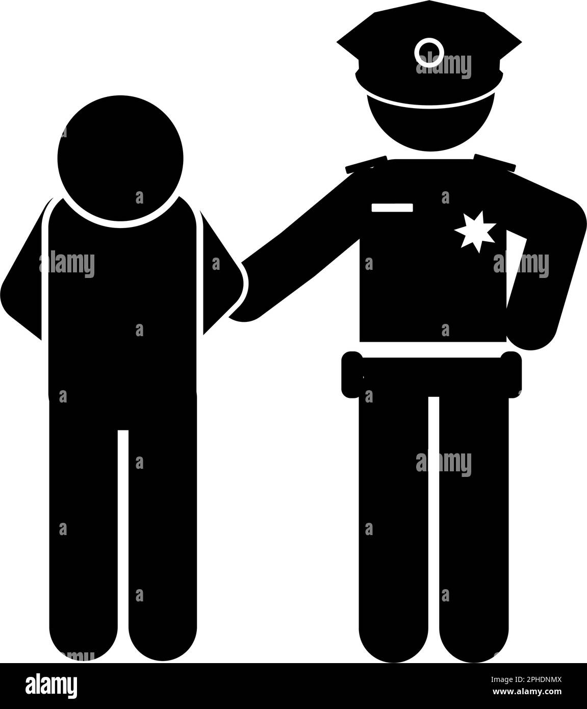 police arrest criminals. Policeman icon. Simple illustration of policeman vector. criminals in prison Stock Vector