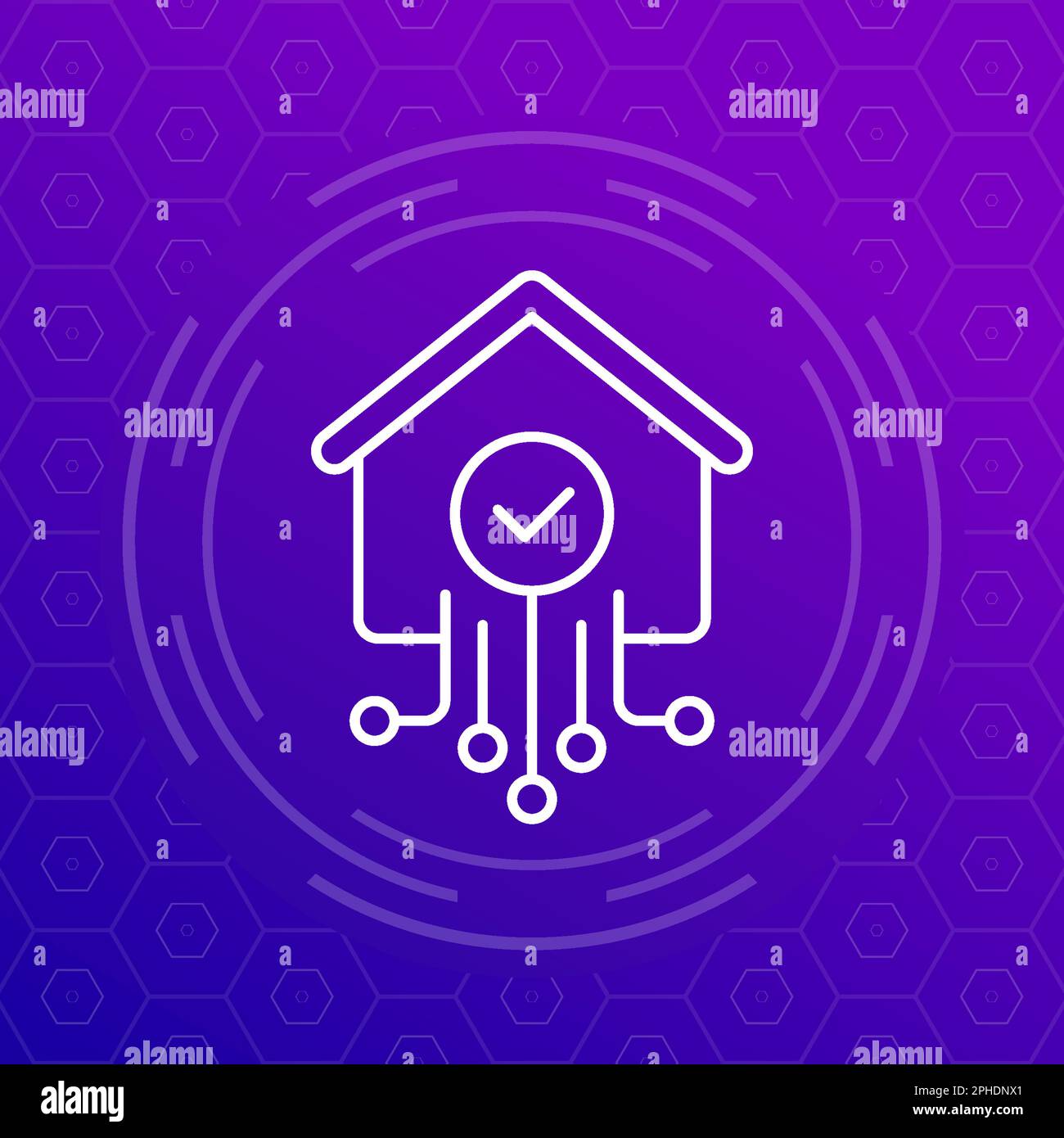 Smart home icon, linear design Stock Vector Image & Art - Alamy