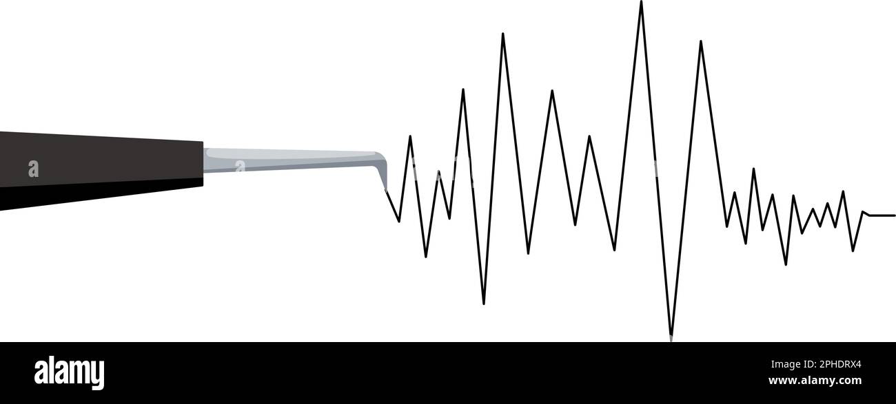 Seismograph earthquake or polygraph test wave illustration Stock Vector