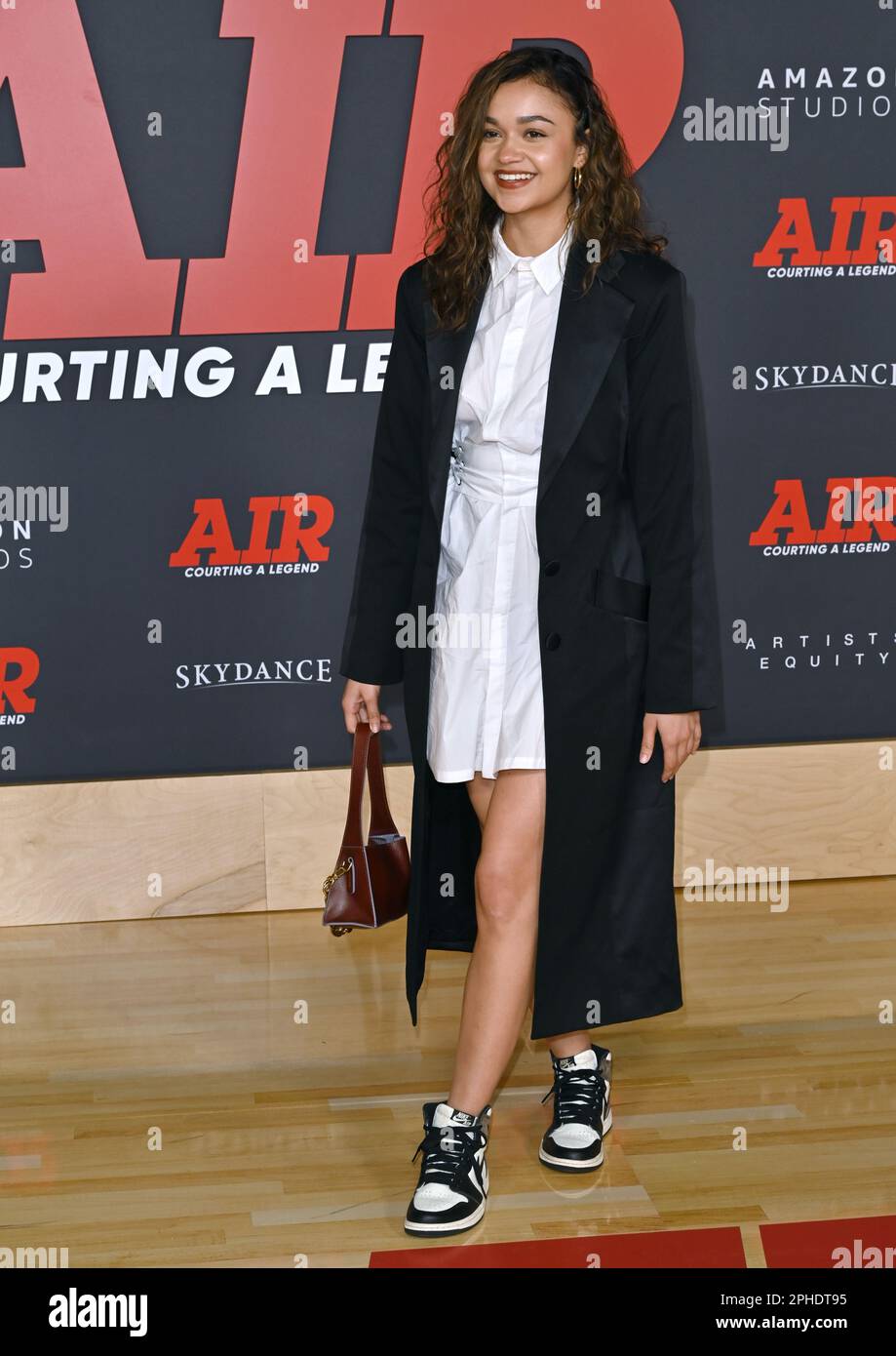 Los Angeles, USA. 27th Mar, 2023. Madison Bailey at the world premiere for 'Air' at the Regency Village Theatre. Picture Credit: Paul Smith/Alamy Live News Stock Photo