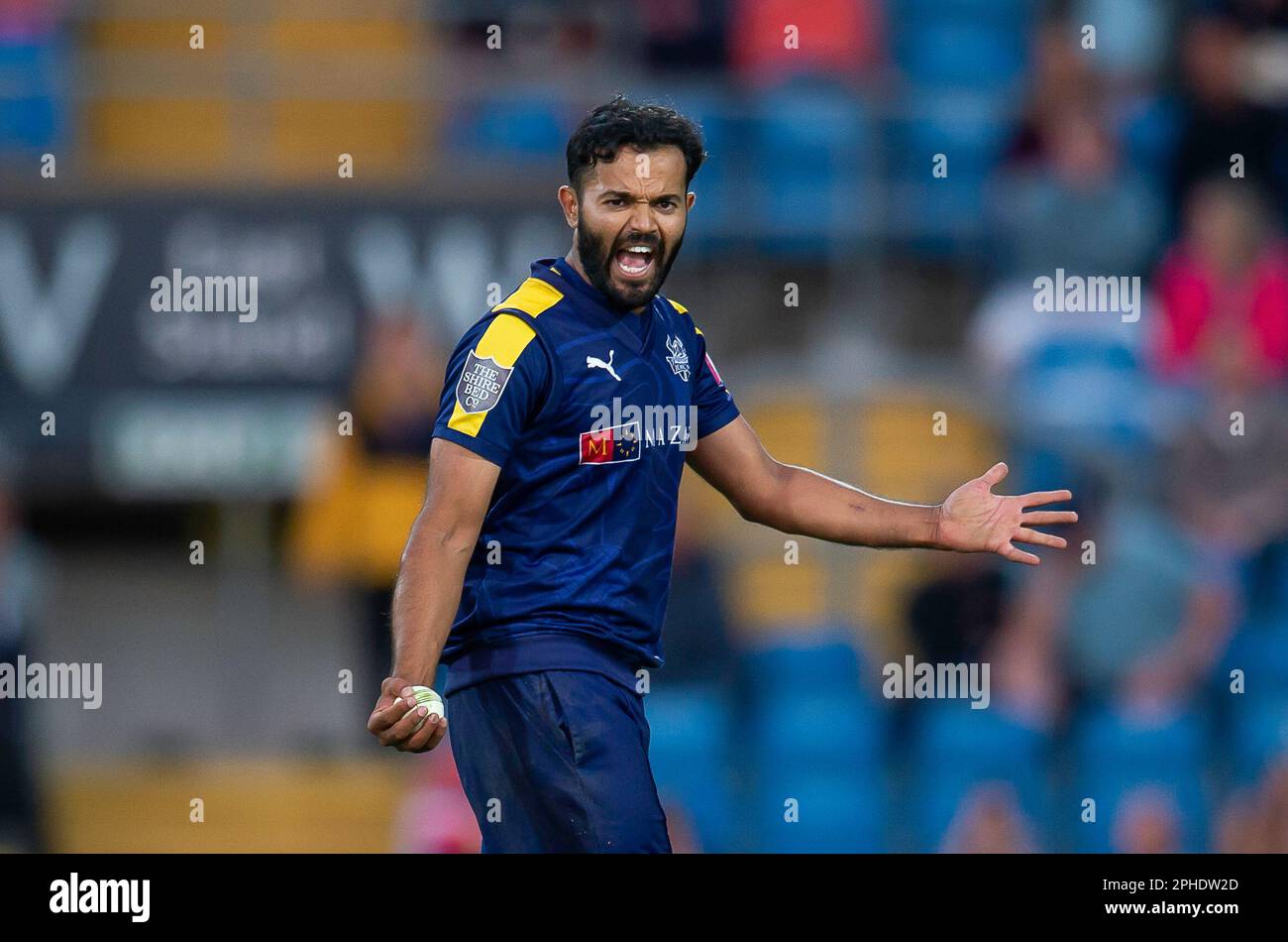 FILE PICS. Picture by Allan McKenzie/SWpix.com - 31/07/2018 - Cricket - Vitality Blast - Yorkshire Vikings v Leicestershire Foxs - Emerald Headingley Stadium, Leeds, England - Yorkshire's Azim Rafiq. Stock Photo