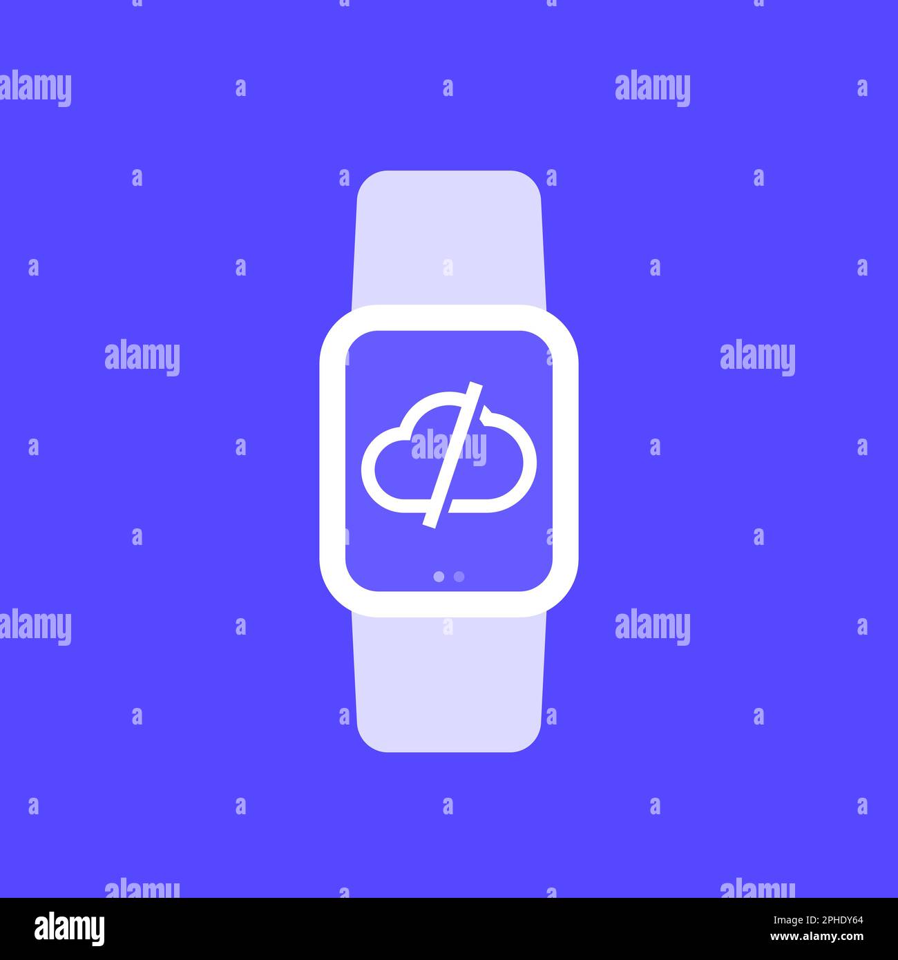 disconnect from server cloud icon with smart watch Stock Vector