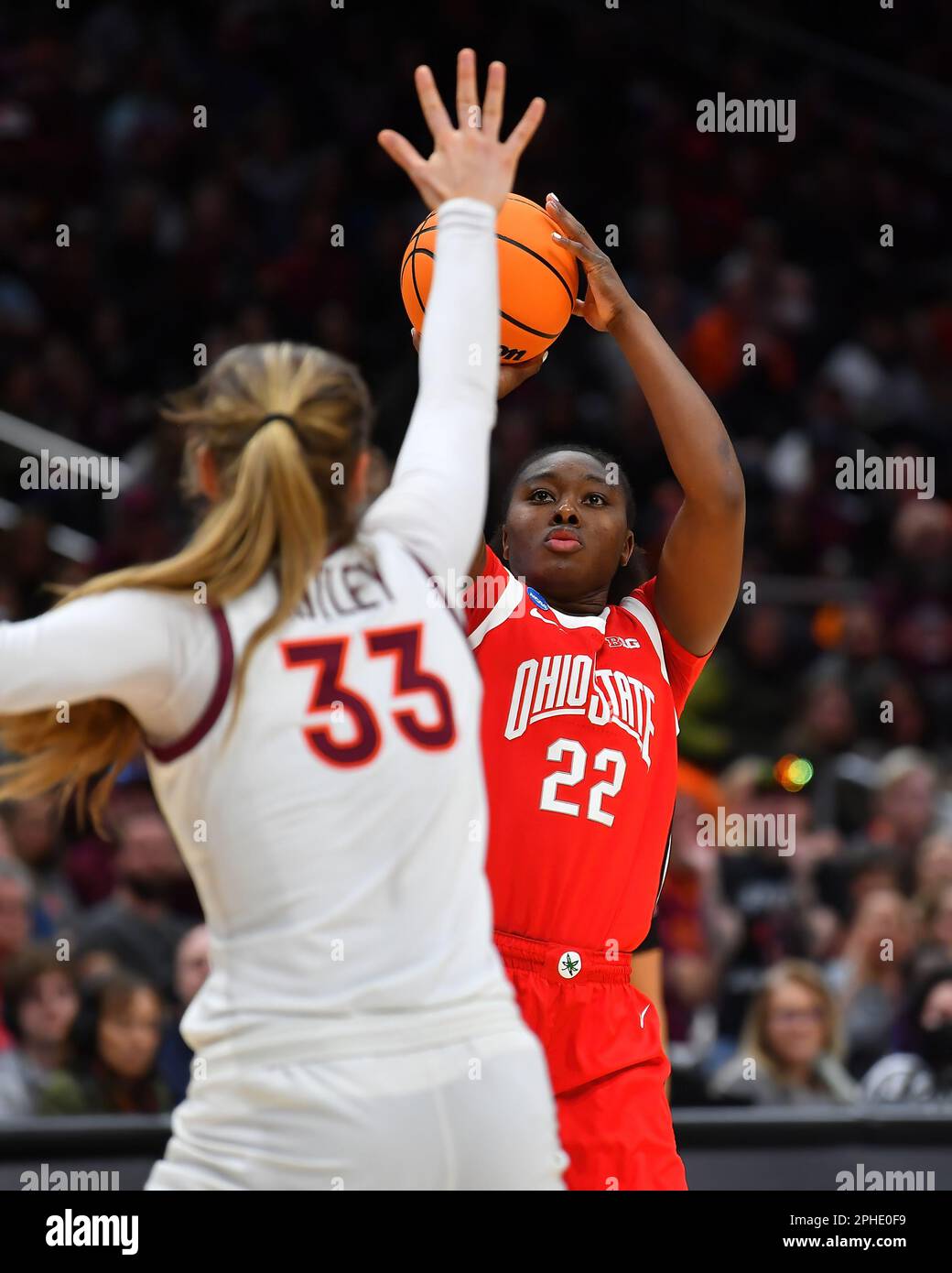 March 26, 2023 Ohio State Buckeyes forward Eboni Walker (22) shoots a