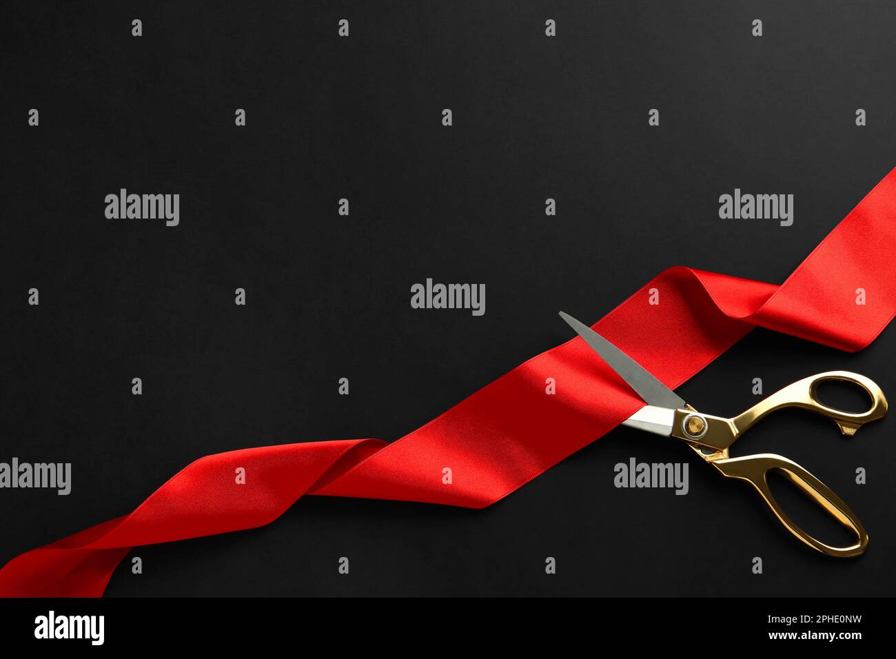 On start flat golden ribbon hi-res stock photography and images - Alamy