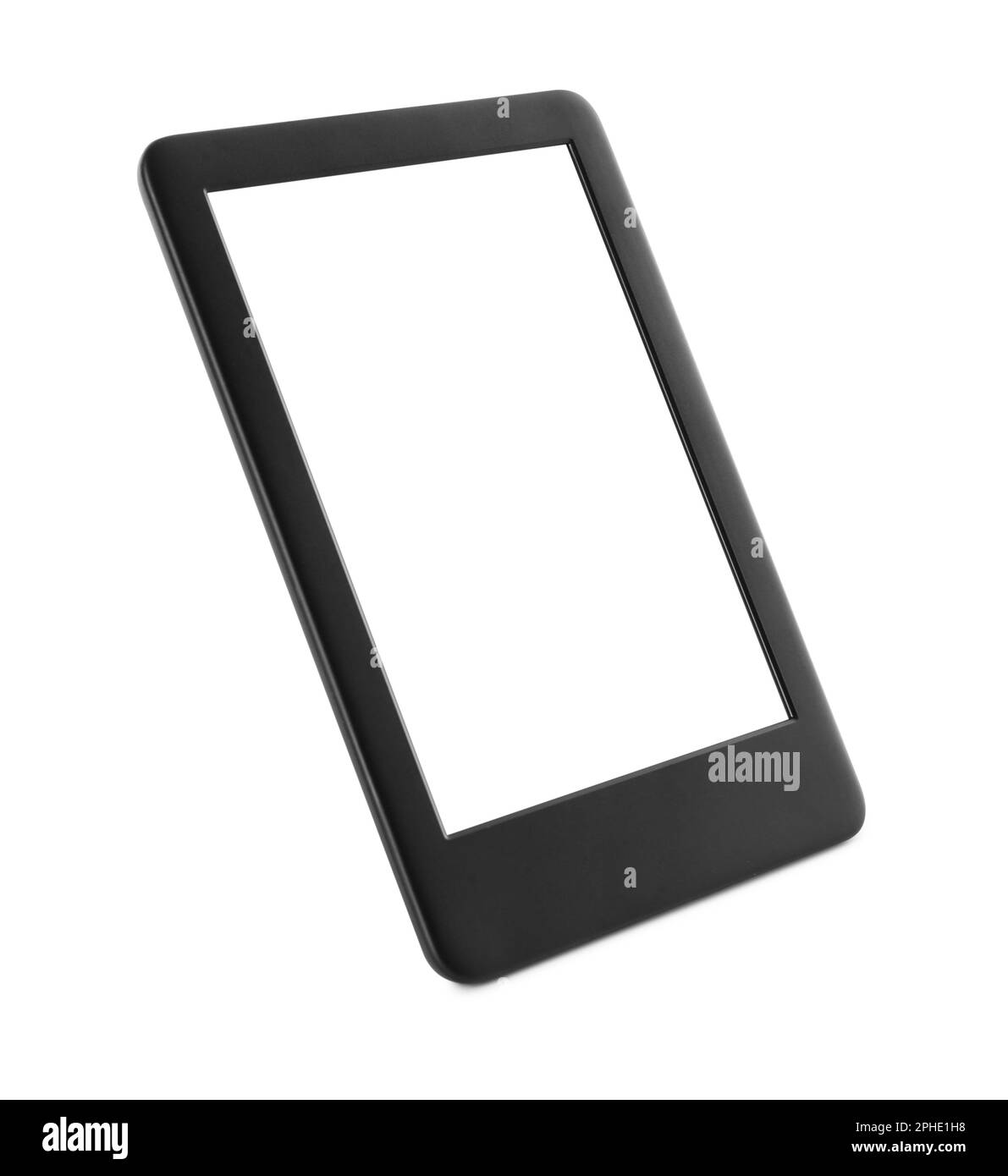 Modern ebook reader with blank screen isolated on white Stock Photo