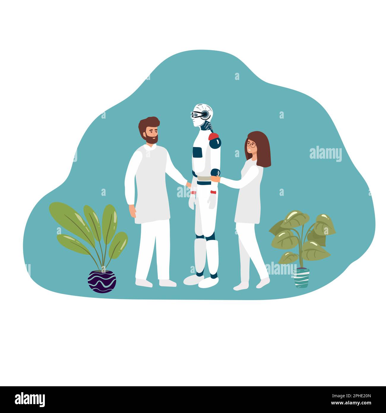 Cartoon nano tech research center for ai creation scientists