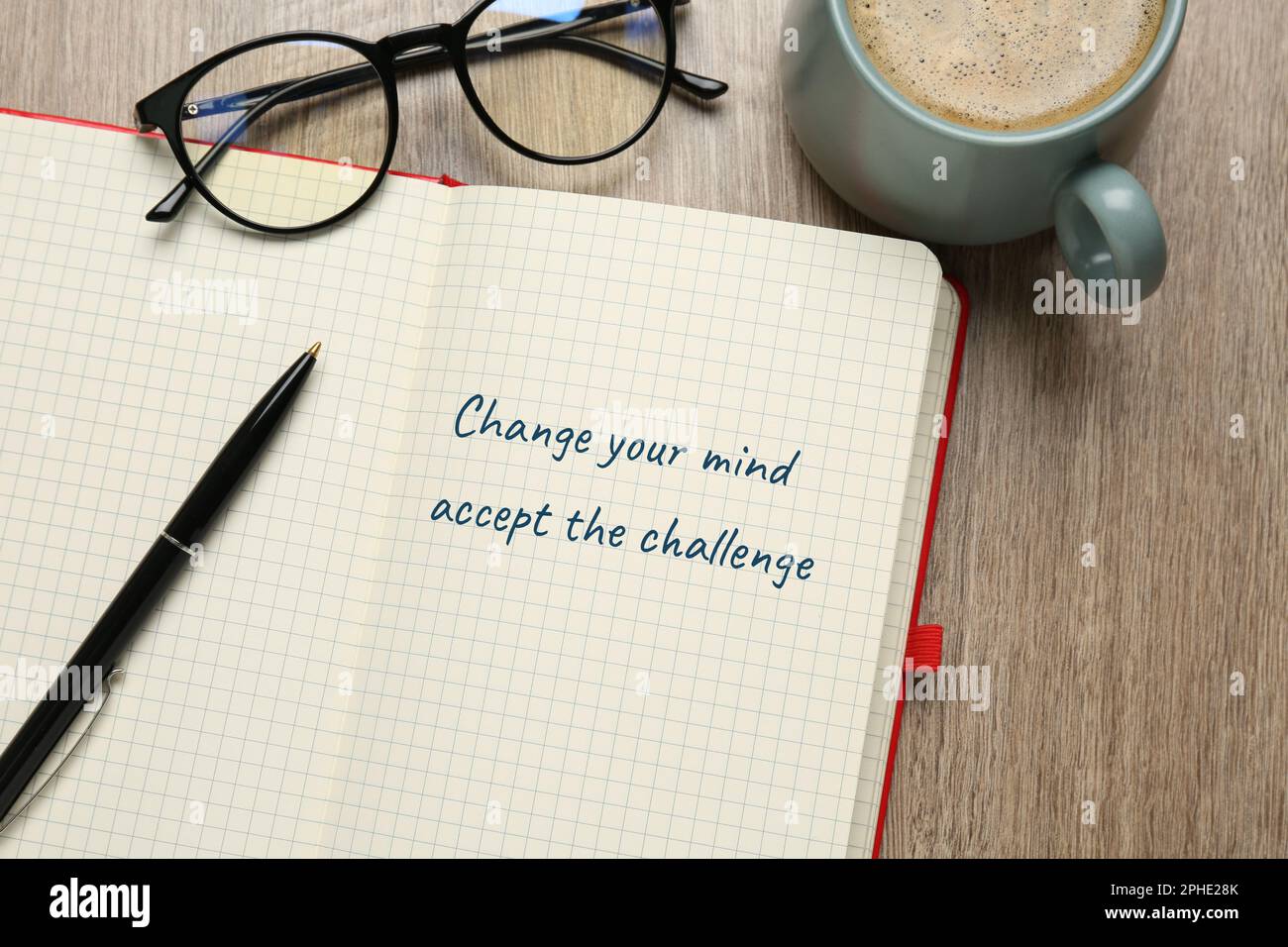 Motivational quote Change Your Mind Accept The Challenge written in