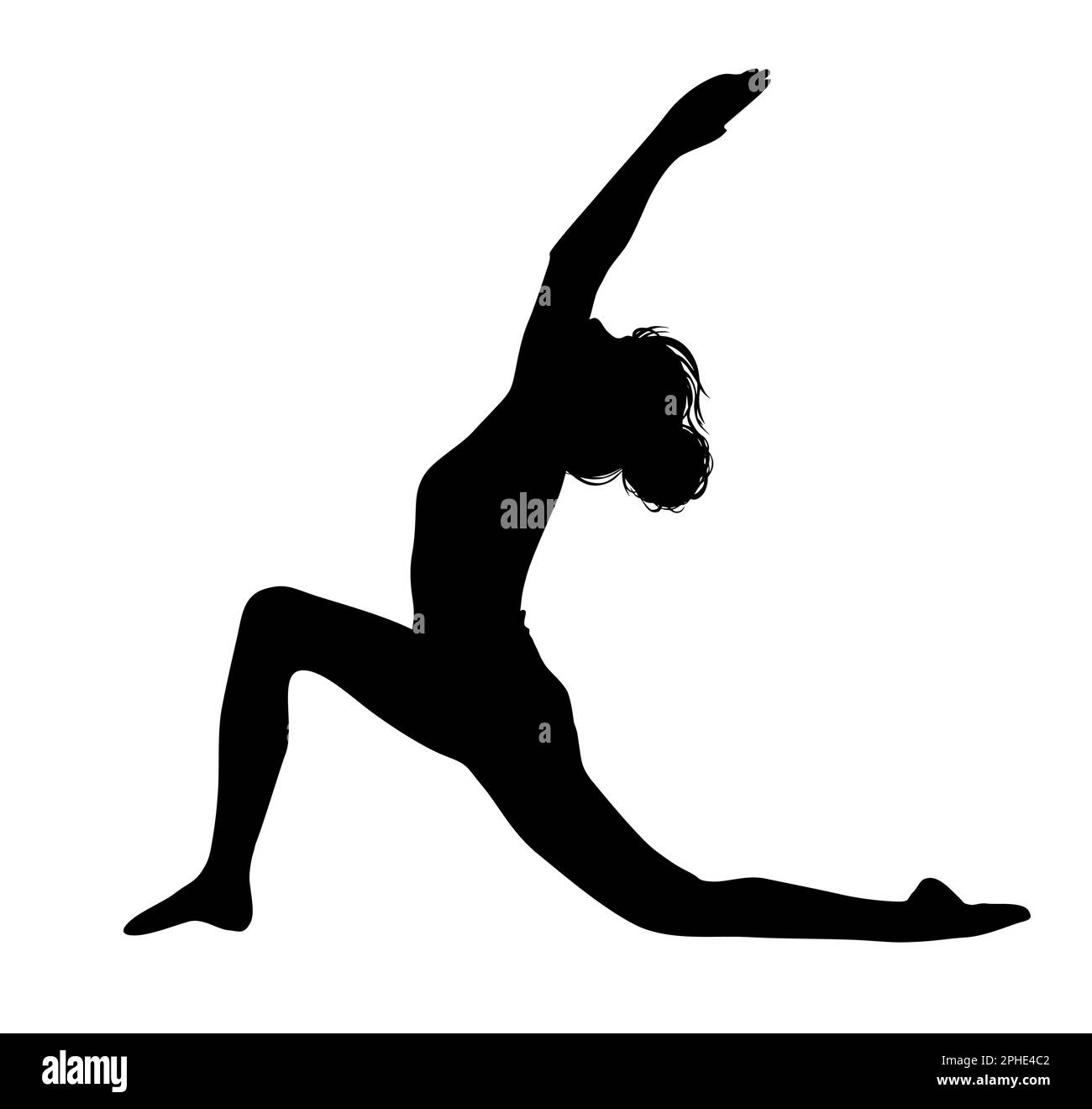 Girl yoga pose silhouette. Vector illustration. vector shape Stock ...