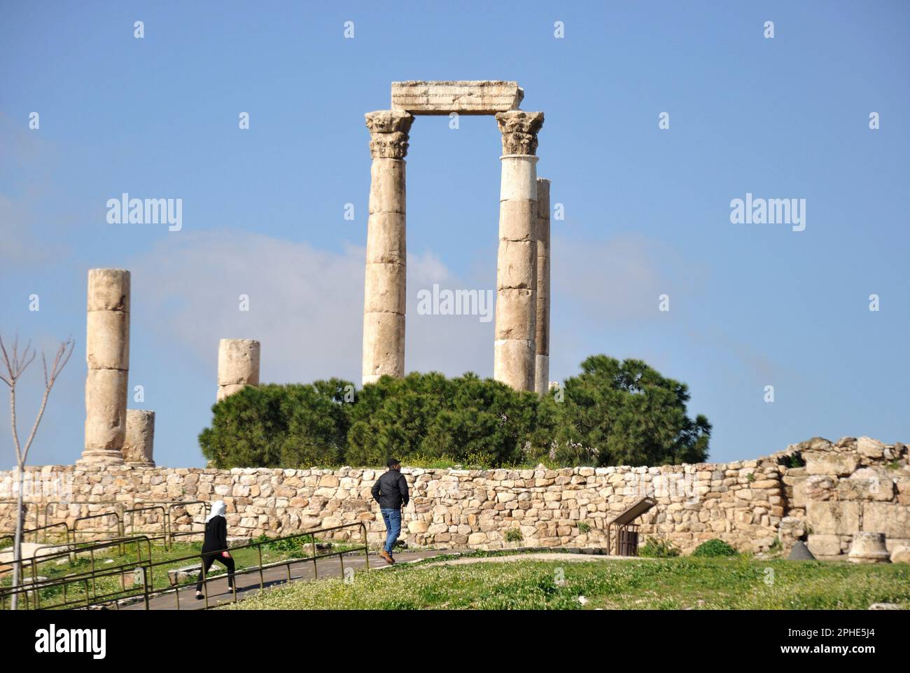 Remains of the Temple of Hercules, The Citadel, Amman, Jordan Stock Photo