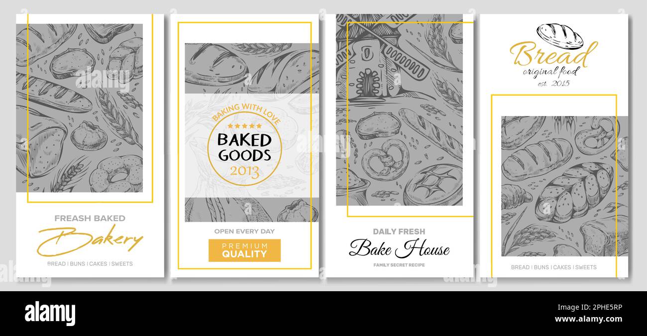 Stylish advertising of bakery products, set Stock Vector Image & Art ...