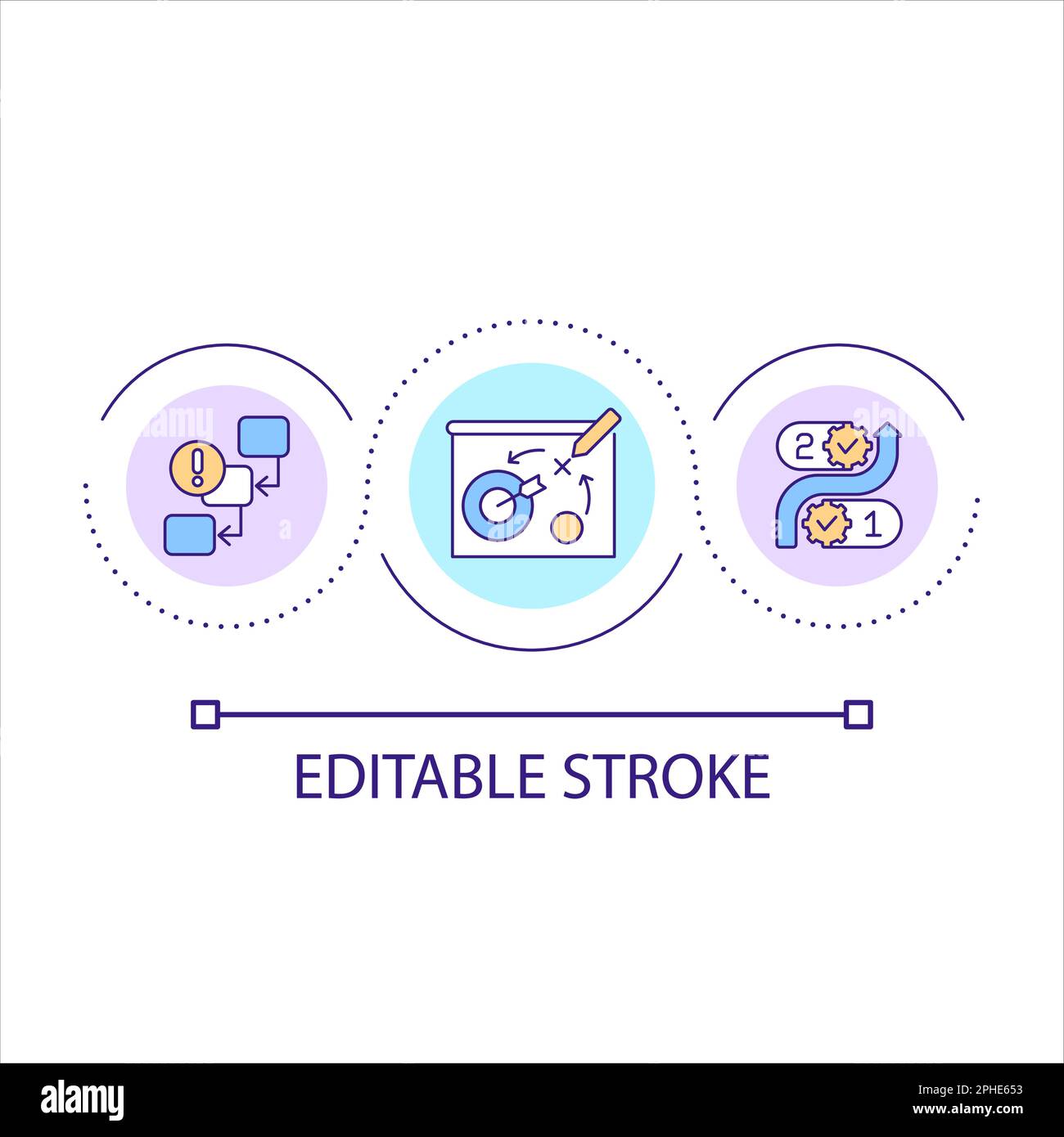 Choose goals and priorities loop concept icon Stock Vector