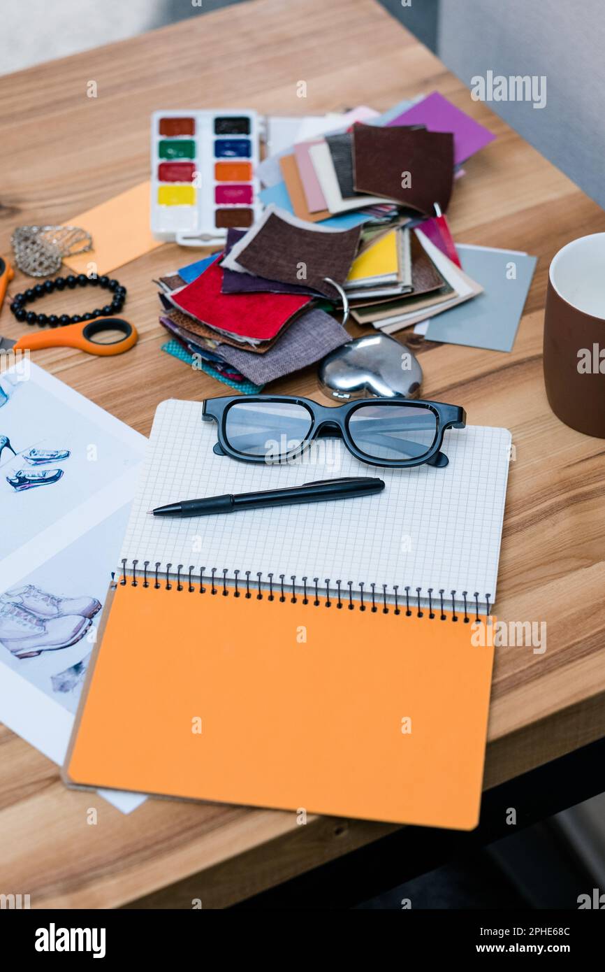 fashion designer office desk business workspace Stock Photo Alamy