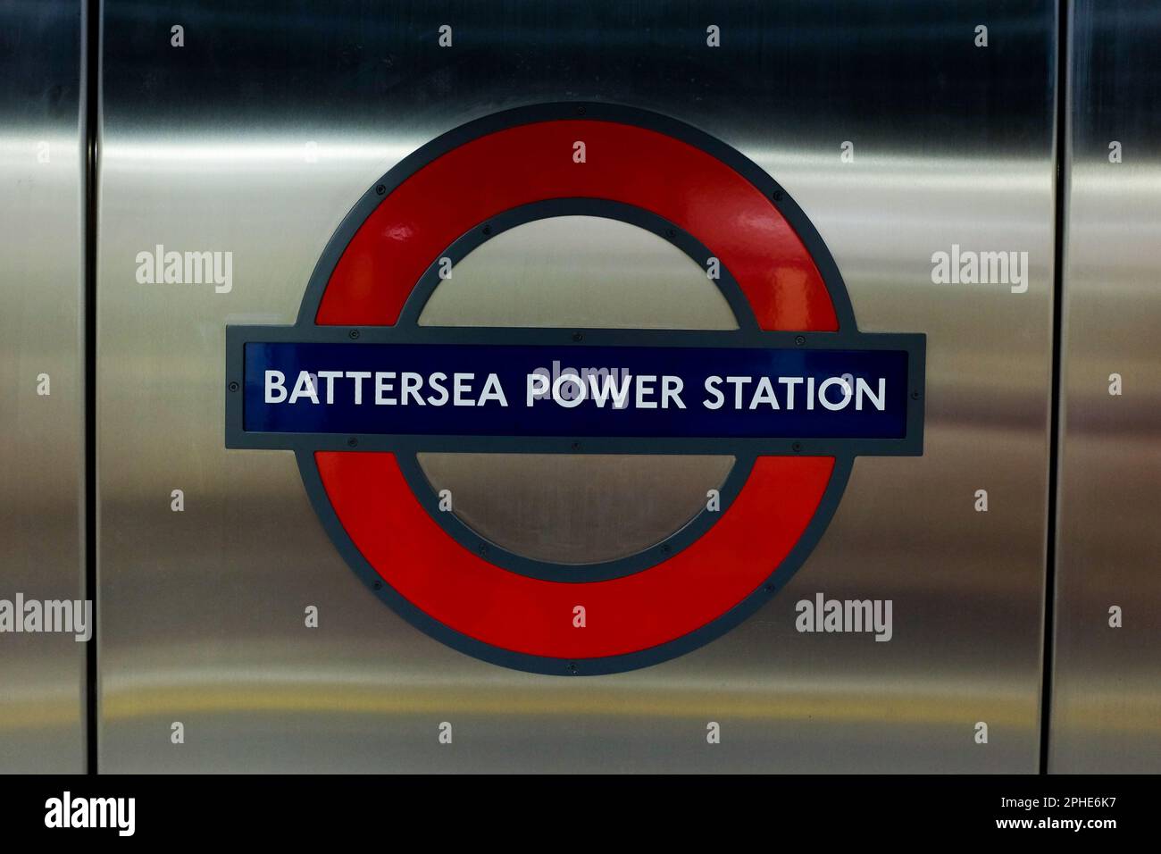 Battersea Power Station tube station roundel Stock Photo Alamy